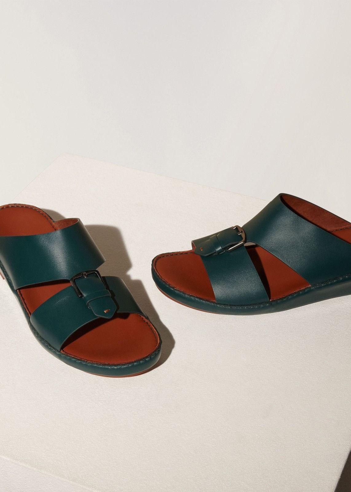 Loro Piana o1srvl11e1024 Open Toe Sandal in Dark Green Size US 8 / EU 41 - 3 Thumbnail