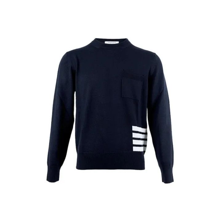 Thom Browne Thom Browne Classic Knitted Sweater in Blue Size US M / EU 48-50 / 2 - 1 Thumbnail