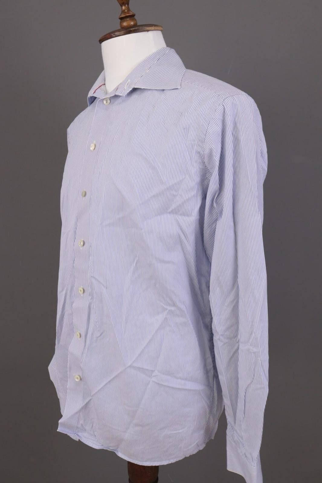 Eton Eton Contemporary Fit Blue Pinstripe Shirt Size 42 / 16 Size US M / EU 48-50 / 2 - 8 Thumbnail