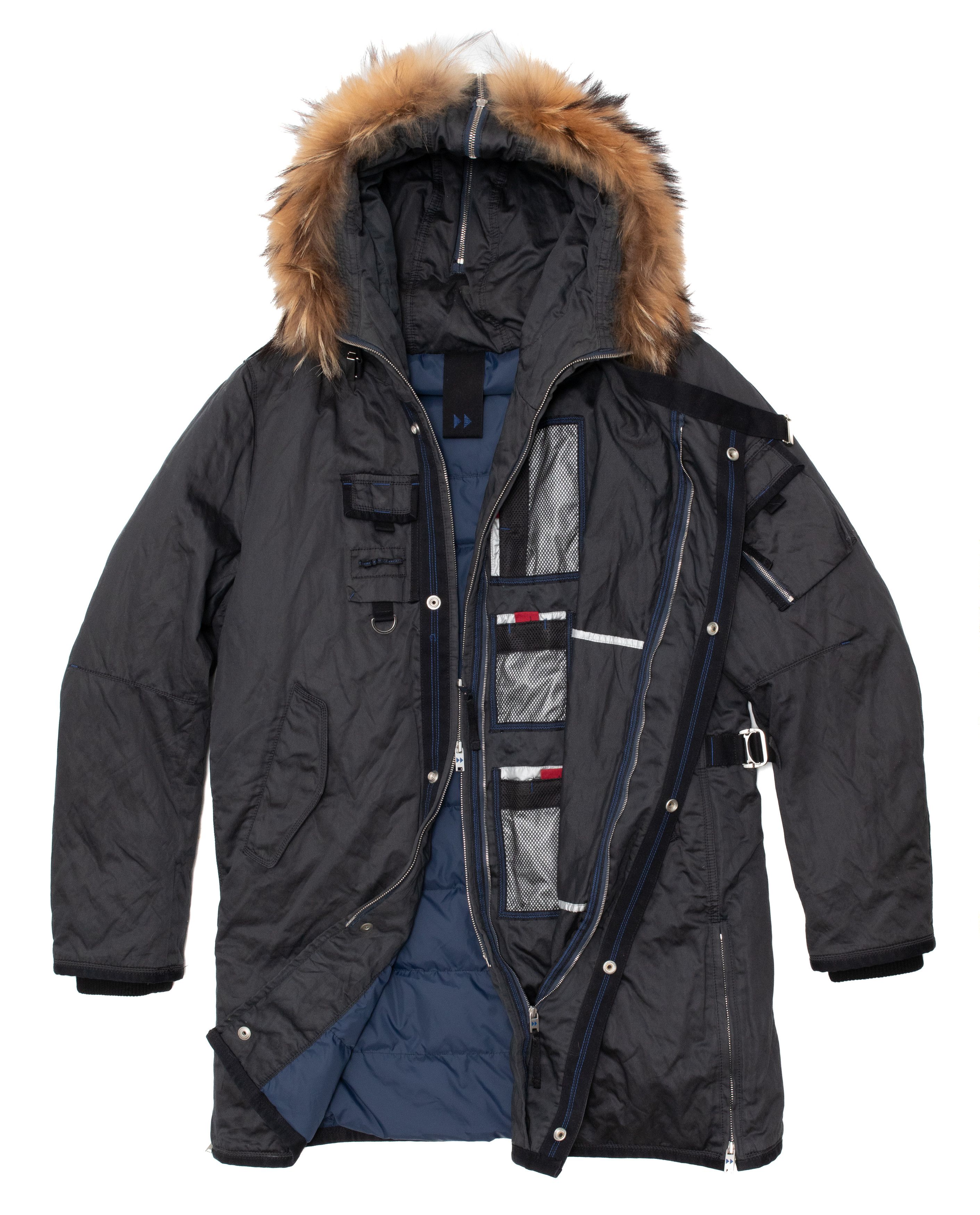 image of Allegri Down Padded Multipocket Parka in Gray/Navy Blue, Men's (Size Large)