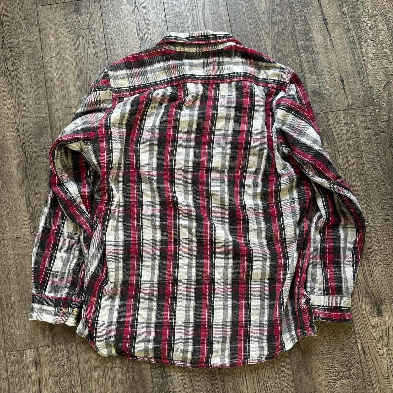 Vintage Vintage 70s Cotton Five Brother Plaid Button Flannel Shirt Size US L / EU 52-54 / 3 - 6 Thumbnail