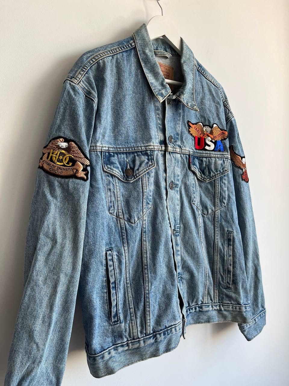 Levi's Vintage Levis Harley Davidson Patched Denim Jacket Size US XXL / EU 58 / 5 - 4 Thumbnail
