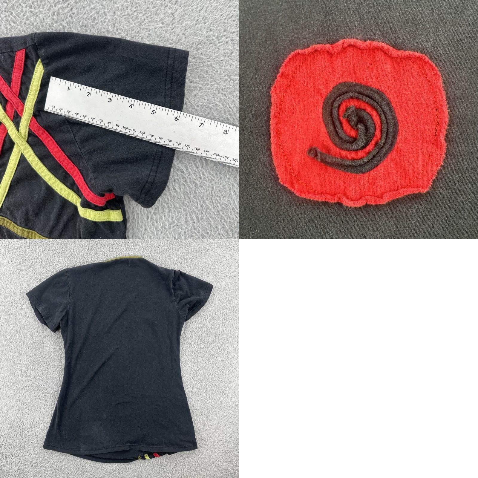 Vintage VINTAGE Dragonfly Women’s T-Shirt Black Embroidered Short Sleeve L Size L / US 10 / IT 46 - 9 Thumbnail