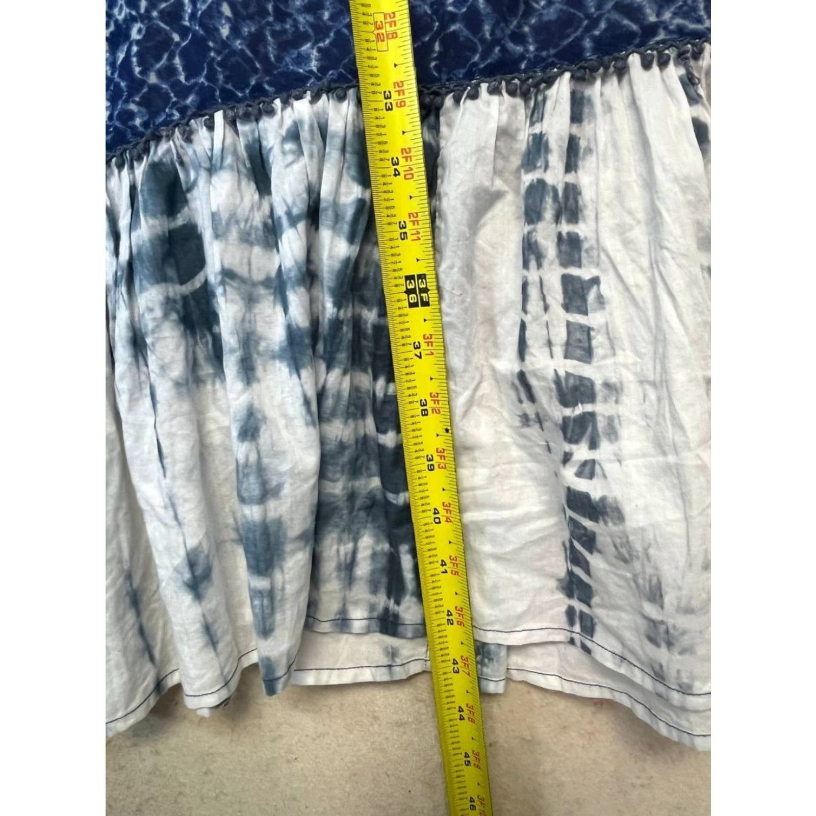 Vintage Readow Rue Meadow Rue Sleeveless Ruched Stretch V-Neck Tie Dye Maxi Dress Size 2 Blue Women Bohemian Dress Maxi Size XS / US 0-2 / IT 36-38 - 4 Thumbnail