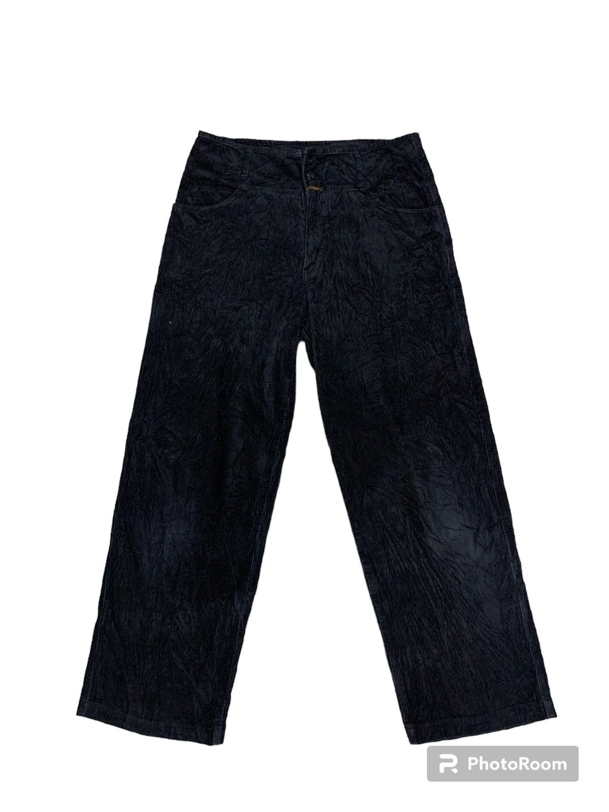 image of 90's OG Style Marithe Francois Girbaud Baggy Corduroy Pant in Black Blue, Men's (Size 33)
