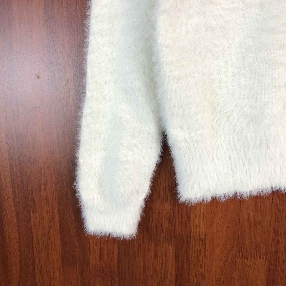GU Gu White Shag Shaggy Fur Mohair Knitwear #932 Size S / US 4 / IT 40 - 7 Thumbnail