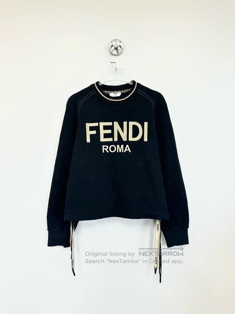 Fendi Fendi Black Embroidered Letter Logo Ribbon Sweatshirt Size XS / US 0-2 / IT 36-38 - 1 Thumbnail