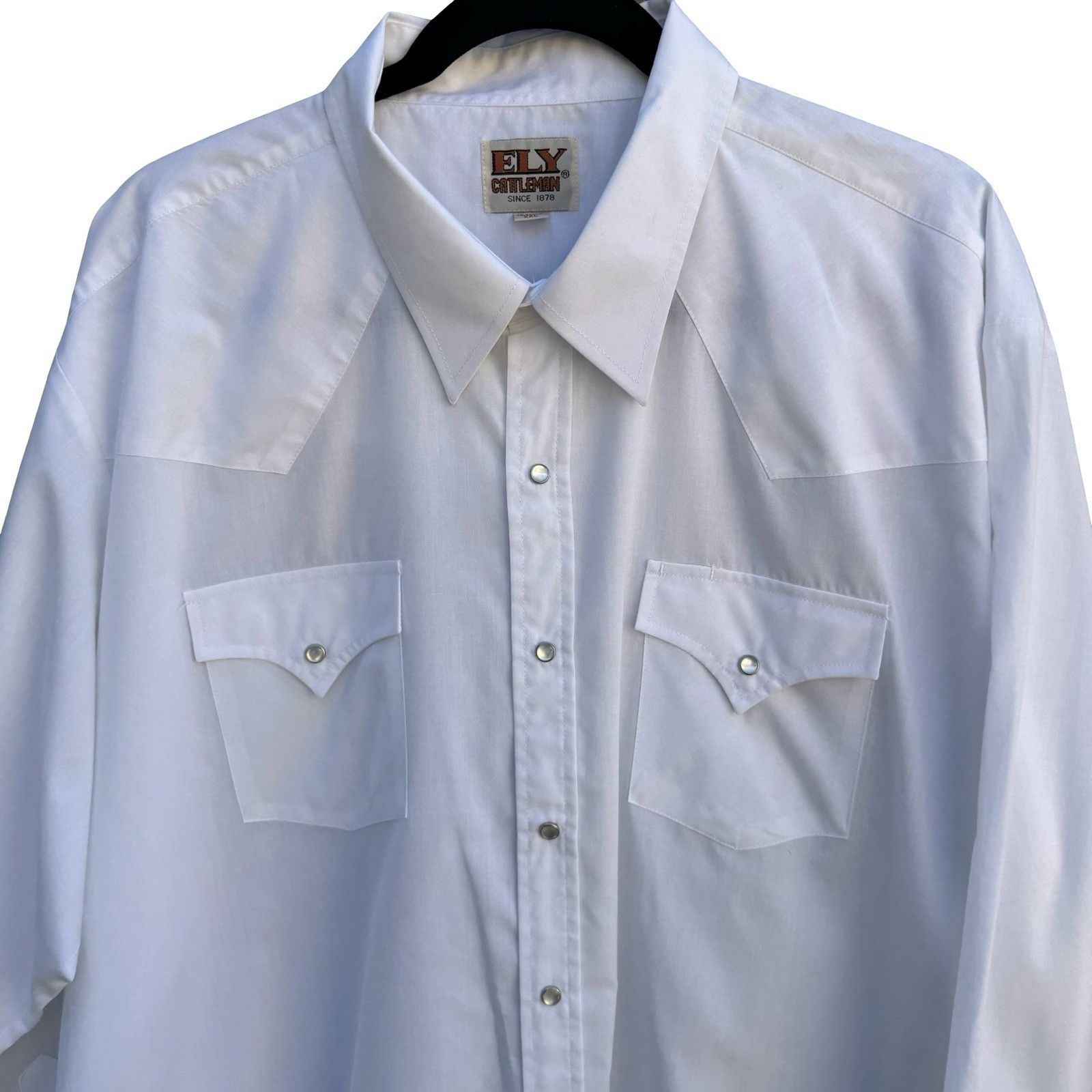 Other Ely Cattleman Mens XXL White Western Pearl Snap Long Sleeve Size US XXL / EU 58 / 5 - 3 Thumbnail