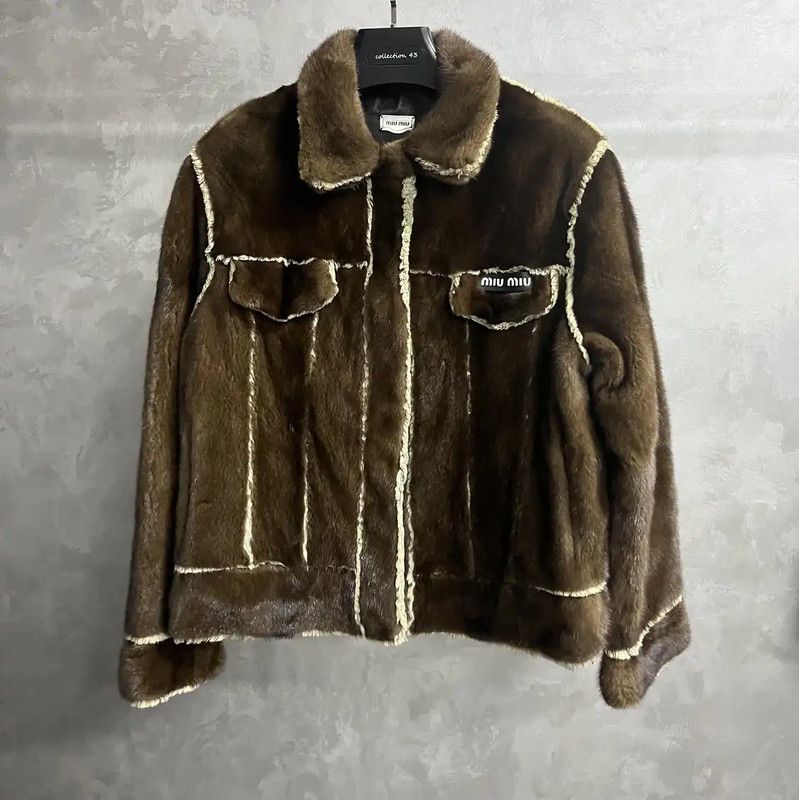 Miu Miu Miu Miu Brown Shearling Women's Jacket 0089 Size S / US 4 / IT 40 - 1 Thumbnail