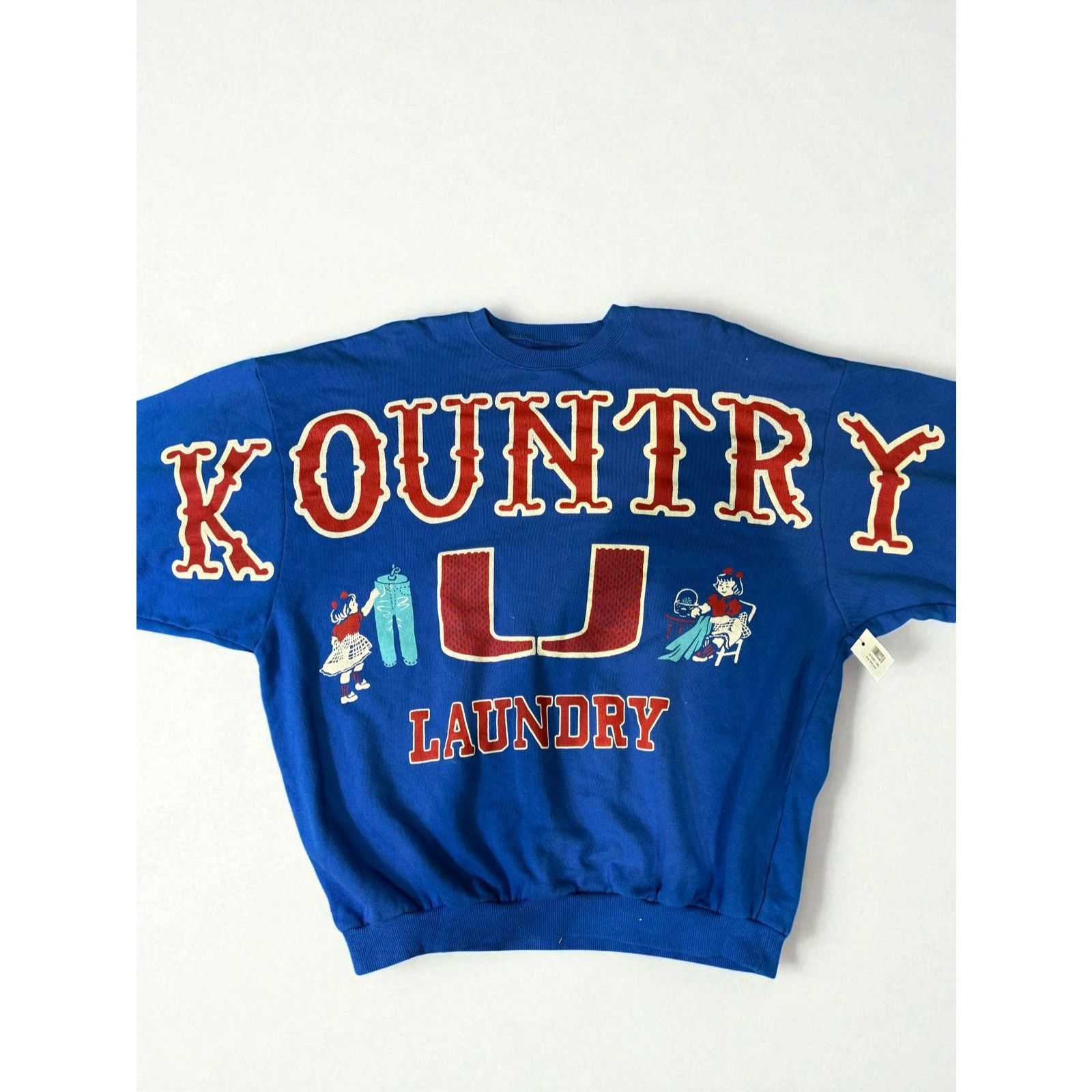 Kapital Kountry Blue & Red Crewneck