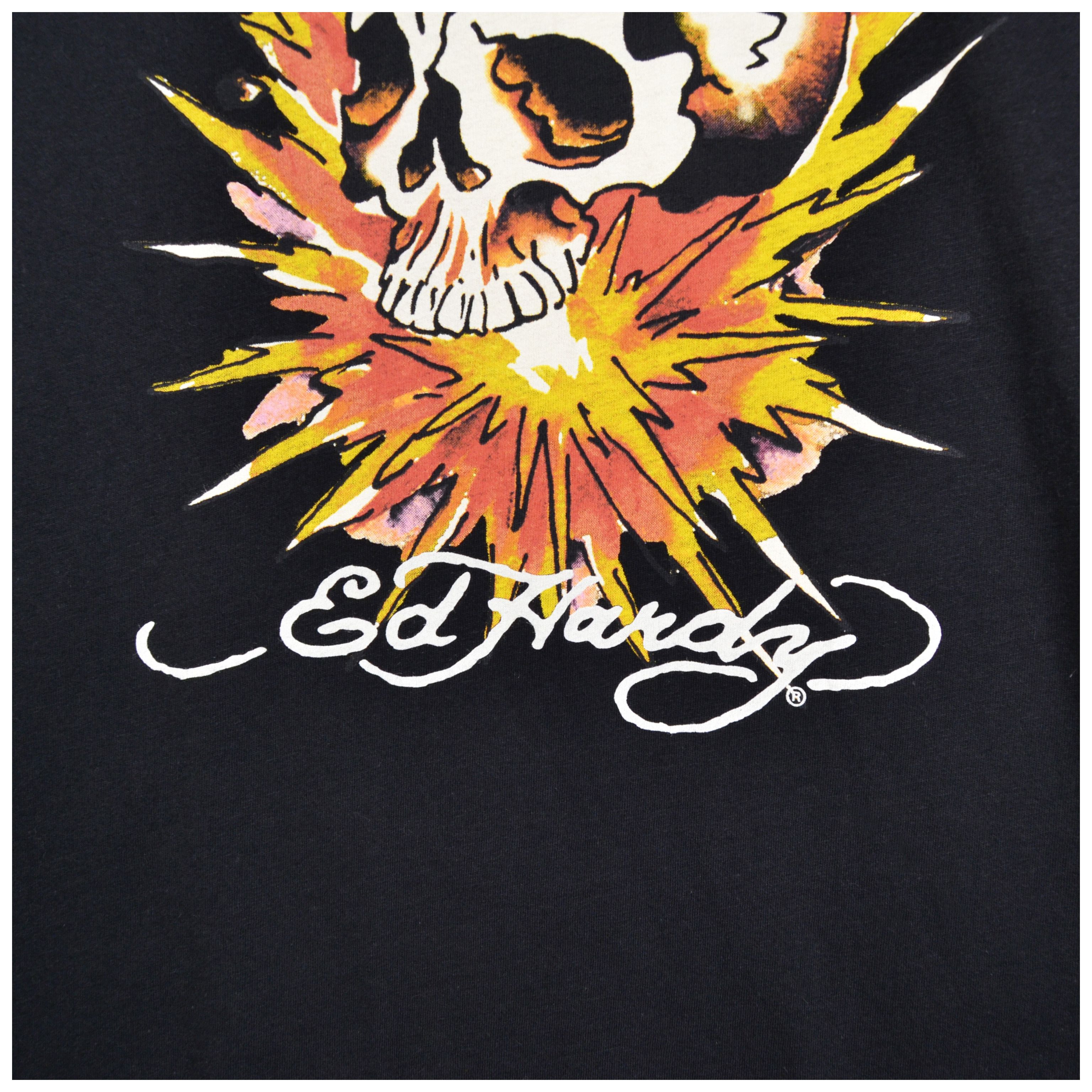 Christian Audigier × Ed Hardy Ed Hardy Exploding Skull T Shirt Black Size L 'Sleepwear' Size US L / EU 52-54 / 3 - 5 Thumbnail