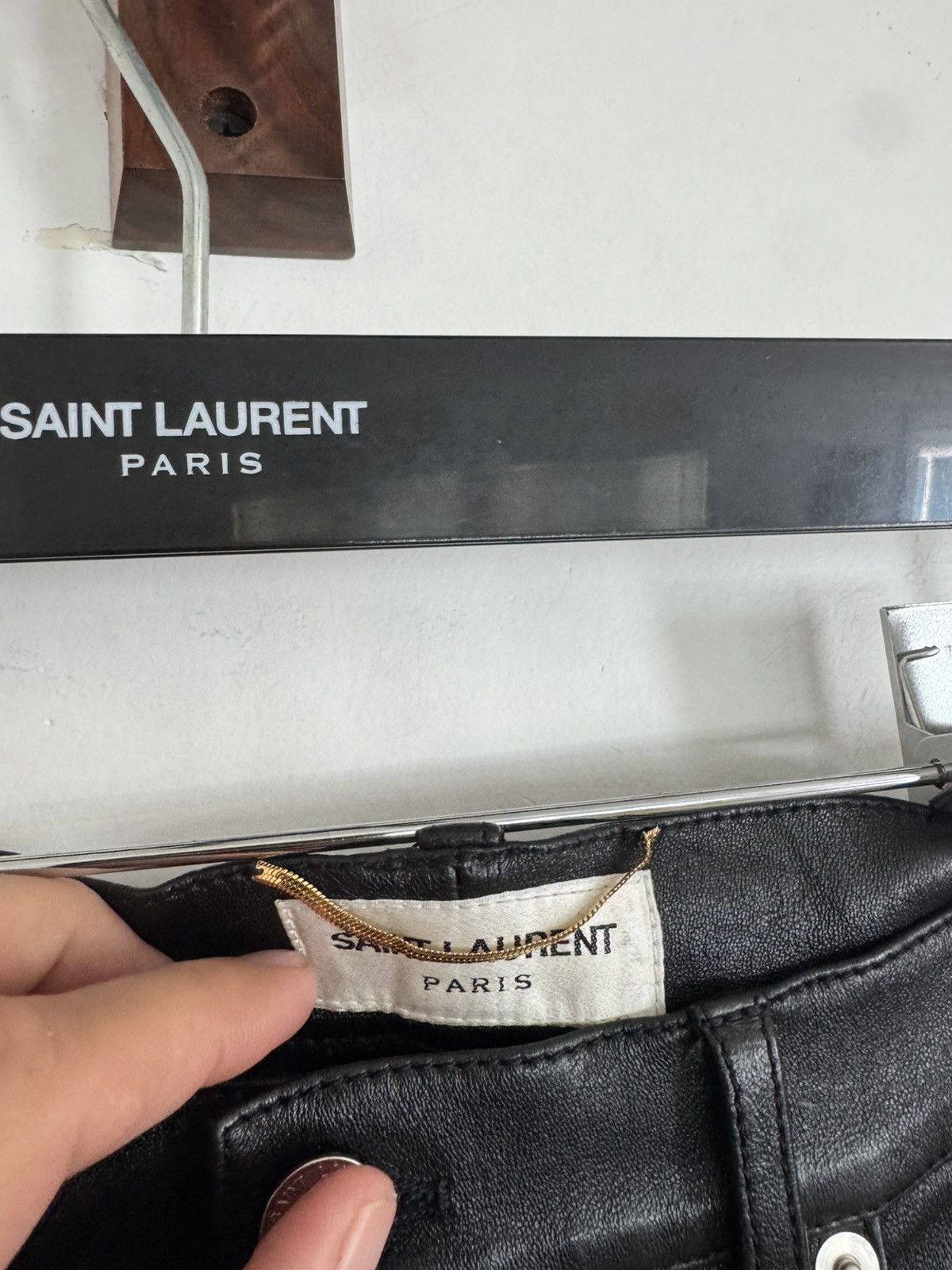 Saint Laurent Paris Lamb Leather Skinny Pants Size US 31 - 2 Thumbnail