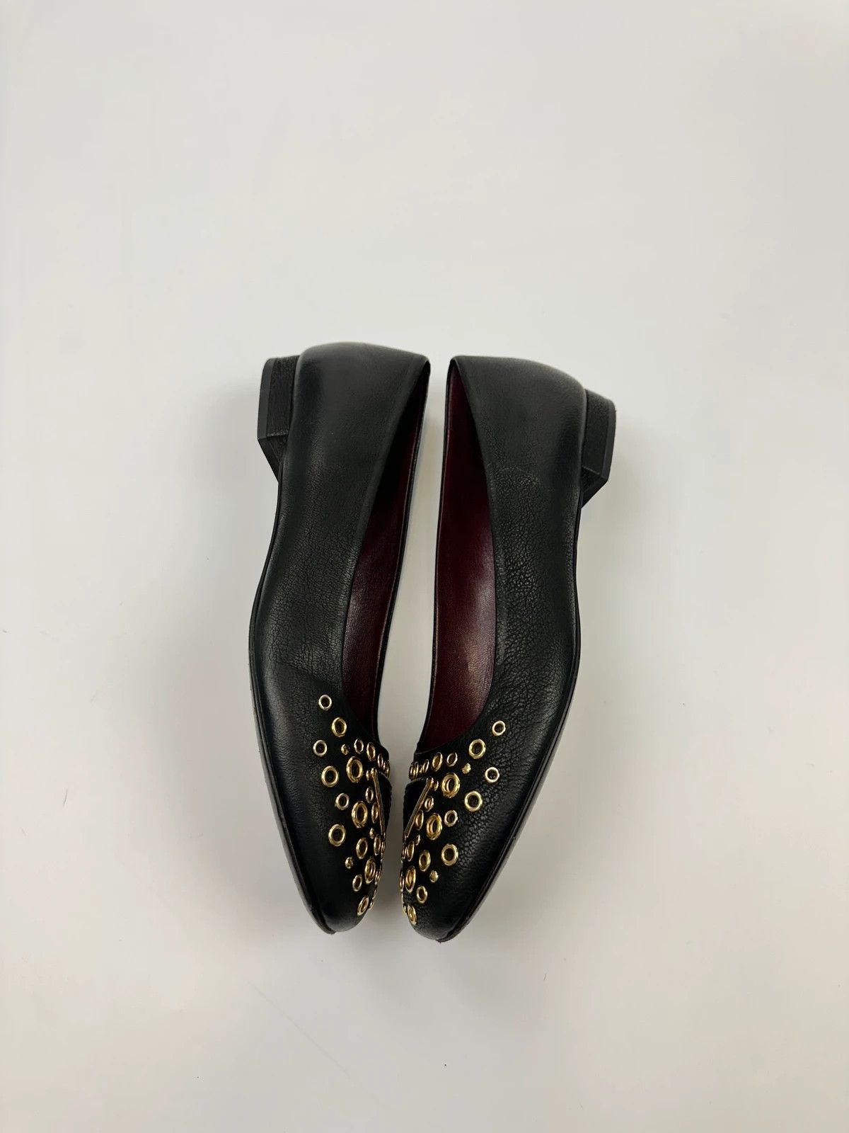 Prada Prada Milano Black Grained Leather With Gold Eyelet Loafer Size US 6 / IT 36 - 8 Thumbnail