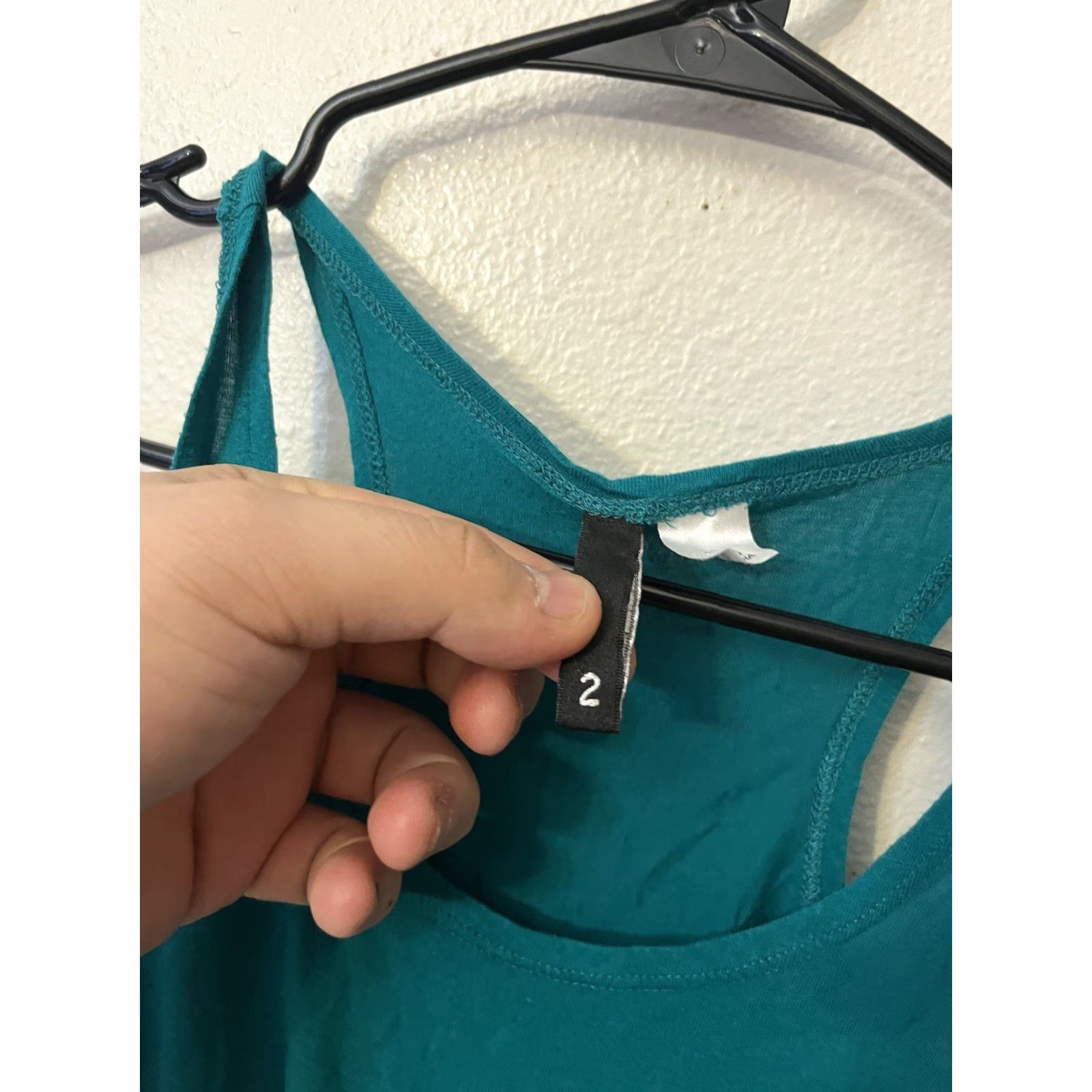 H&M VINTAGE H&M Women's Tank Top Size 2 Sleeveless Cotton Modal Teal Solid 80s Size XS / US 0-2 / IT 36-38 - 3 Thumbnail