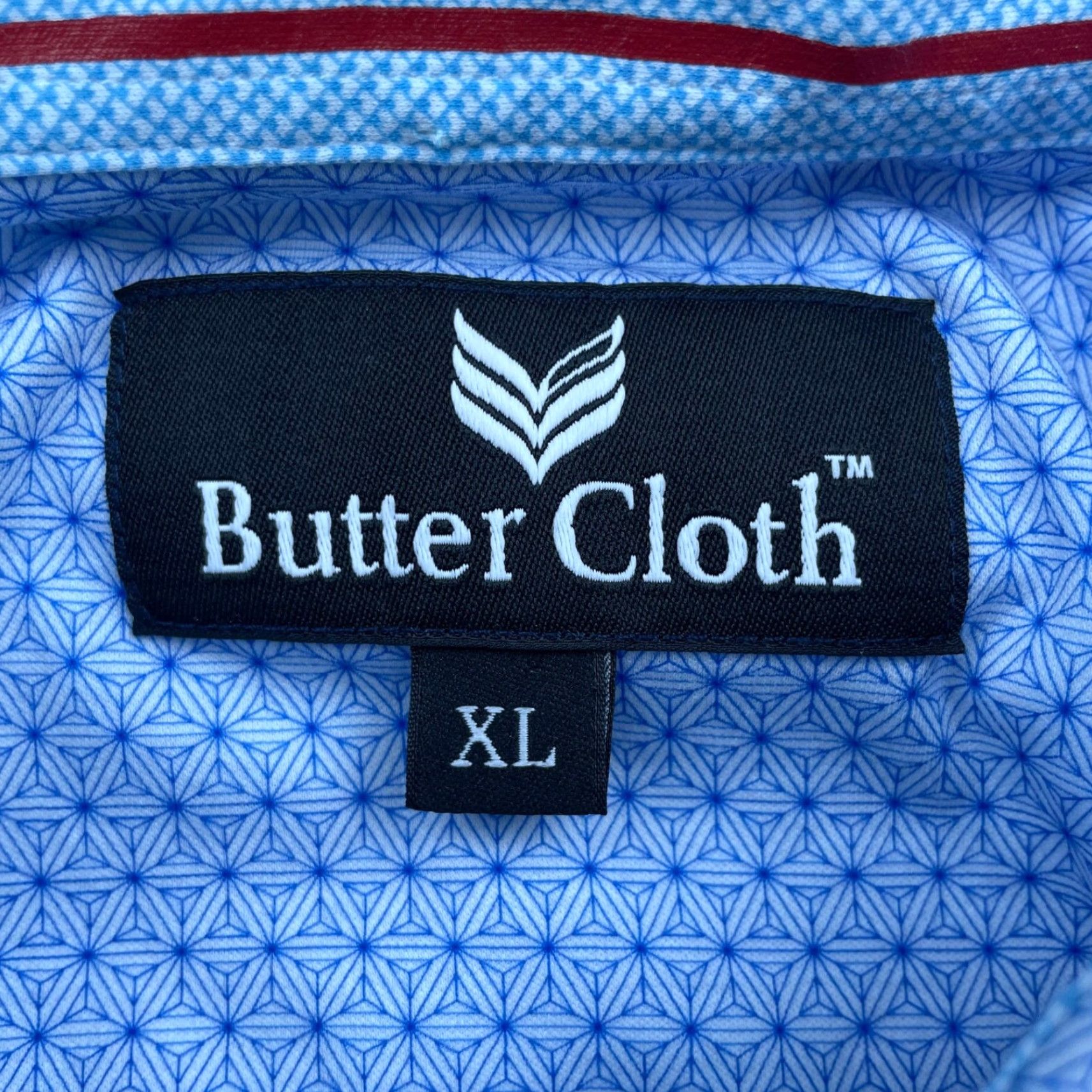 Buttero Butter Cloth Men's Button Shirt XL Blue Floral 100% Cotton Long Sleeve Collared Shirt Size US XL / EU 56 / 4 - 4 Thumbnail