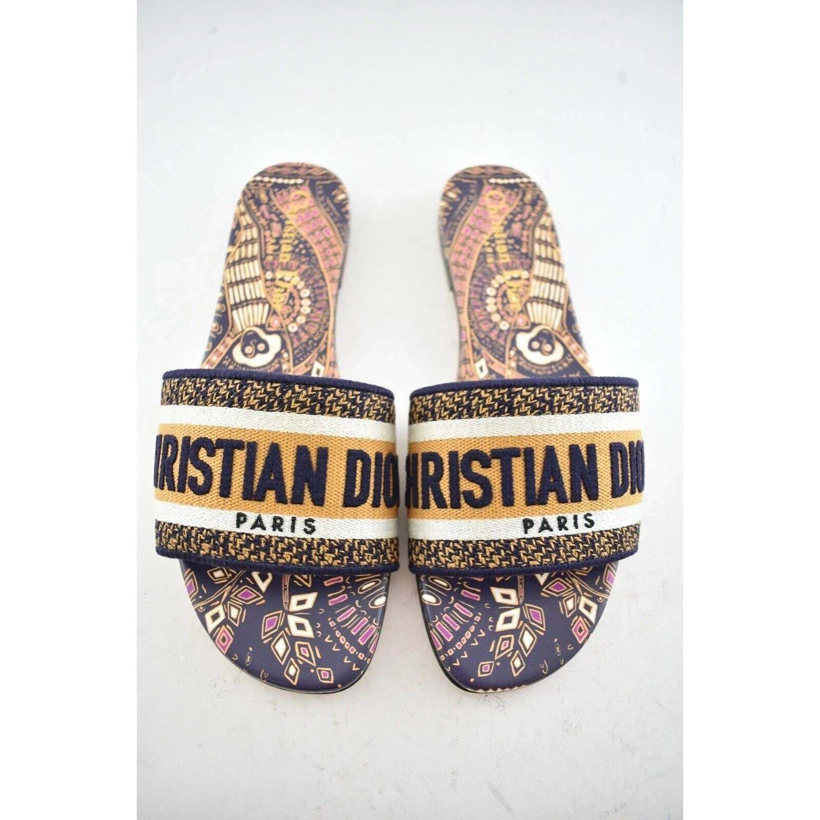 Dior Dway Animals Logo Slide Mule Flat Sandal 35 Size US 5 / IT 35 - 6 Thumbnail