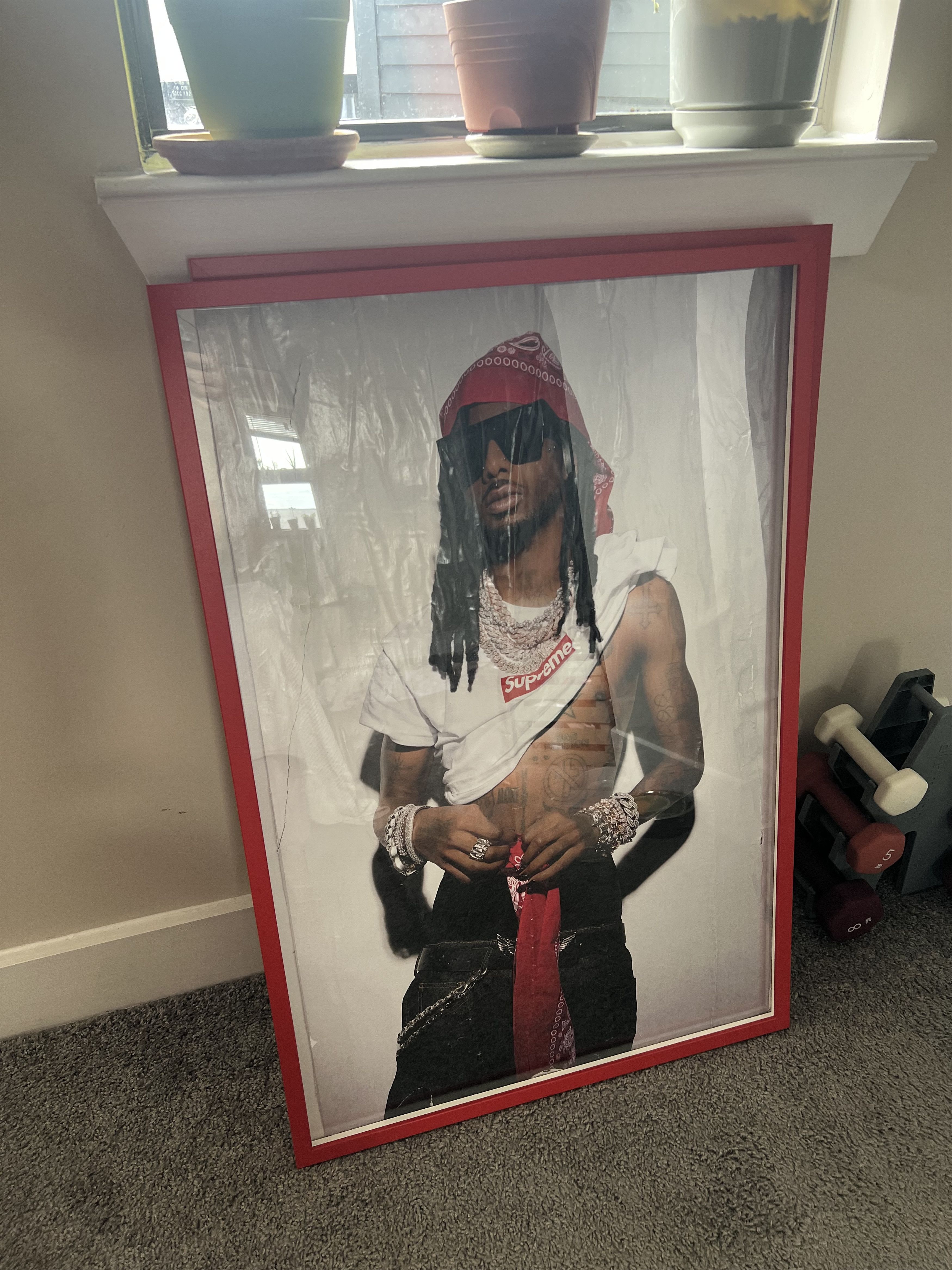 Supreme Official Supreme Playboi Carti collab poster and frame 24x36 Size 36 - 3 Thumbnail