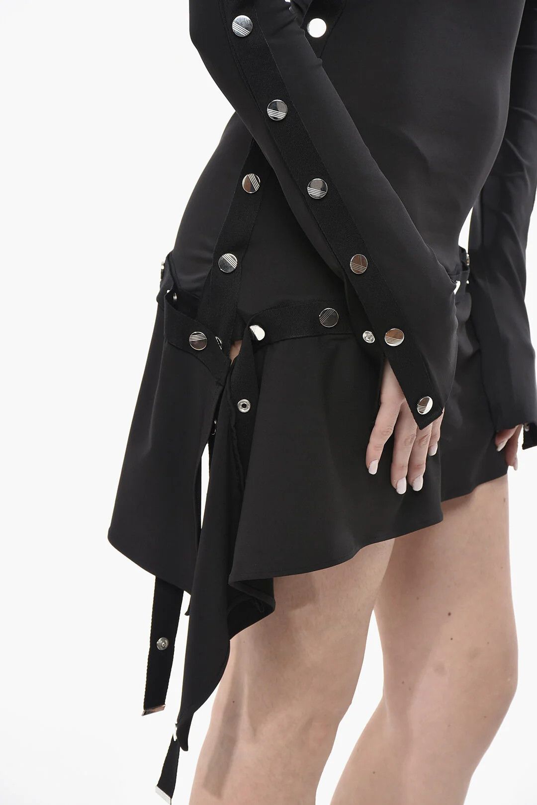 The Attico og1mm0426 Asymmetric Dress in Black Size S / US 4 / IT 40 - 3 Thumbnail