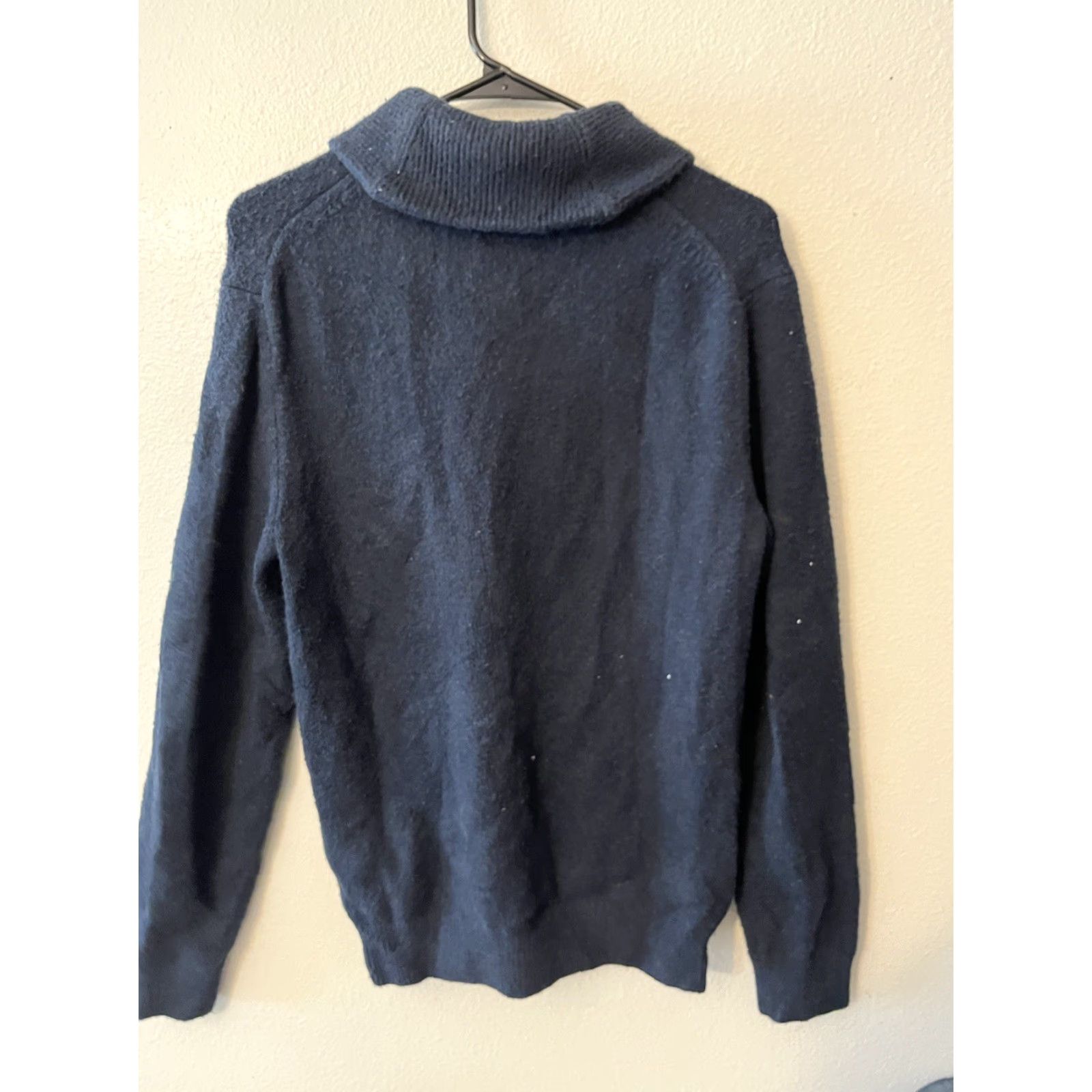 Banana Republic VINTAGE Banana Republic Mens Sweater Pullover Long Sleeve Collared Knit Fall Winter Navy Blue Size M Size US M / EU 48-50 / 2 - 3 Thumbnail