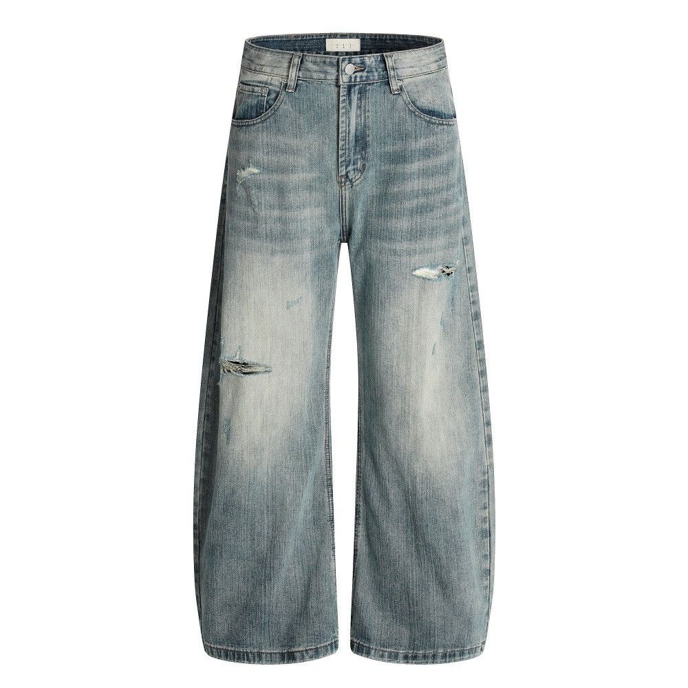 Japanese Brand × Jean Men's wide-leg distressed ripped washed scimitar jeans Size US 32 / EU 48 - 1 Thumbnail