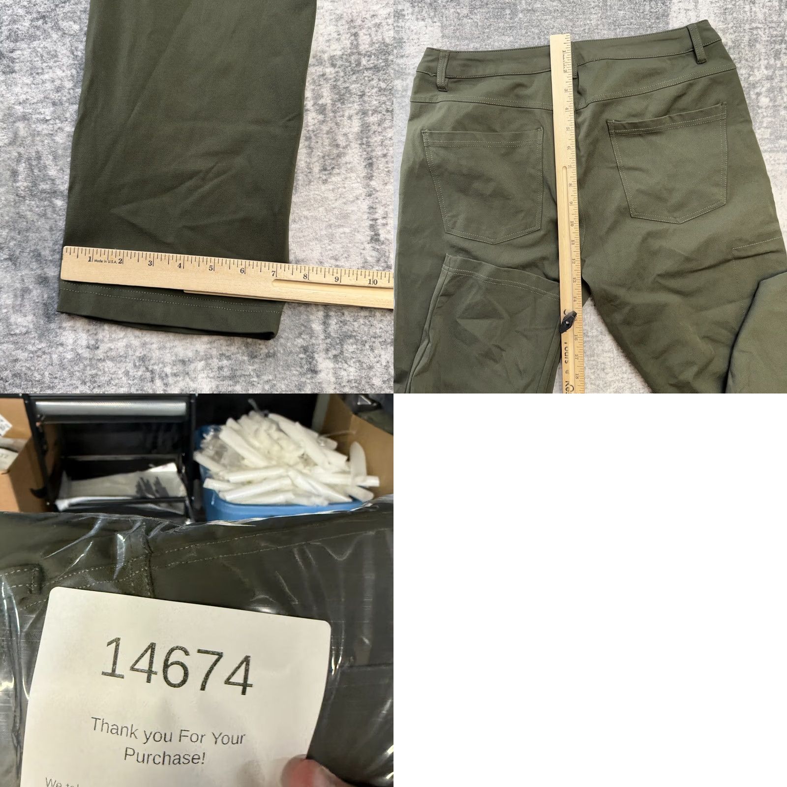 Vintage BYLT Everyday Pants 2.0 Mens 34 Green Chino Tapered 30in Inseam Stretch Flat Front 5-Pocket Casual Business Travel Pants Size US 34 / EU 50 - 9 Thumbnail