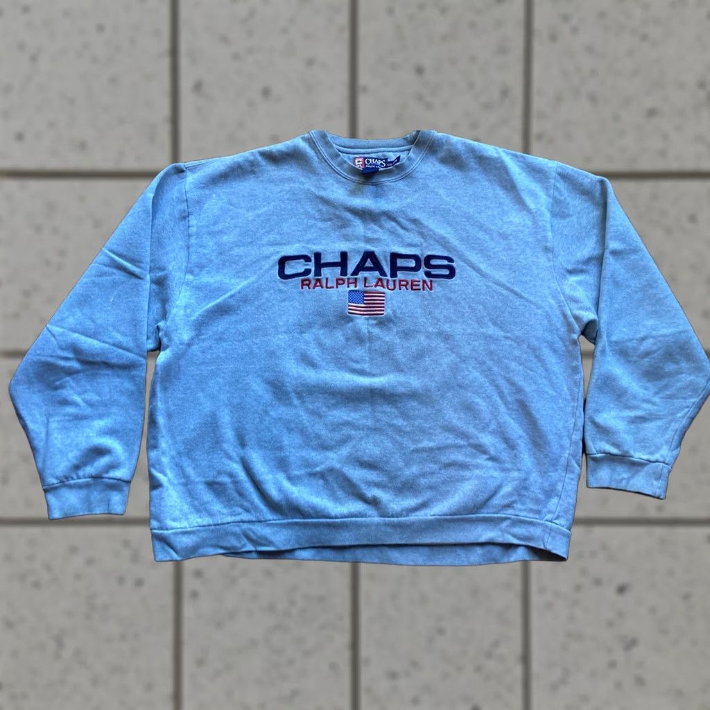 Chaps VINTAGE Chaps Ralph Lauren Sweatshirt Crewneck Gray 2XL Mens Logo Spellout Pullover Shirt Size US XXL / EU 58 / 5 - 1 Thumbnail
