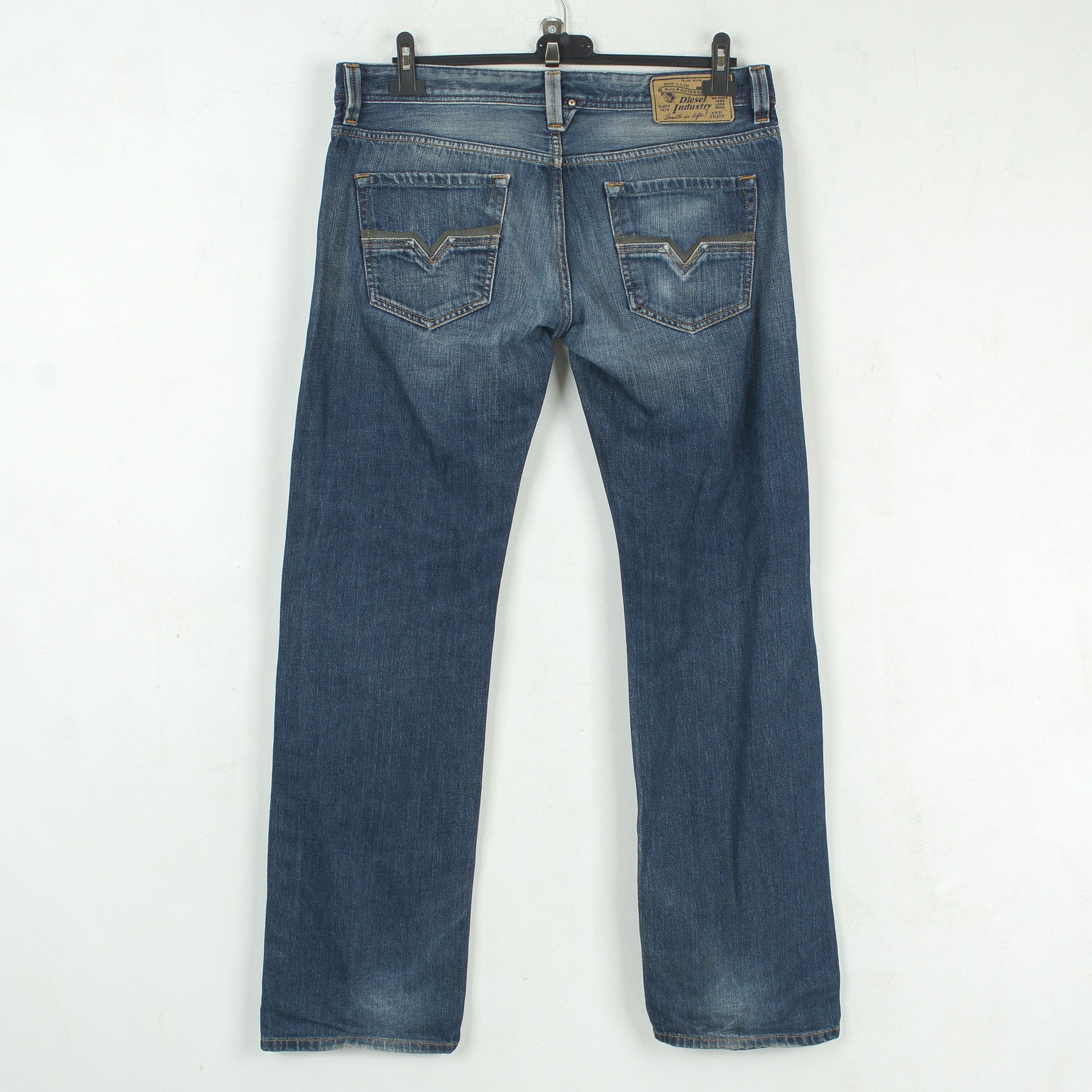 Diesel Larkee W34 L32 Regular Fit Straight Jeans Ripped Denim Pants Size US 34 / EU 50 - 6 Thumbnail