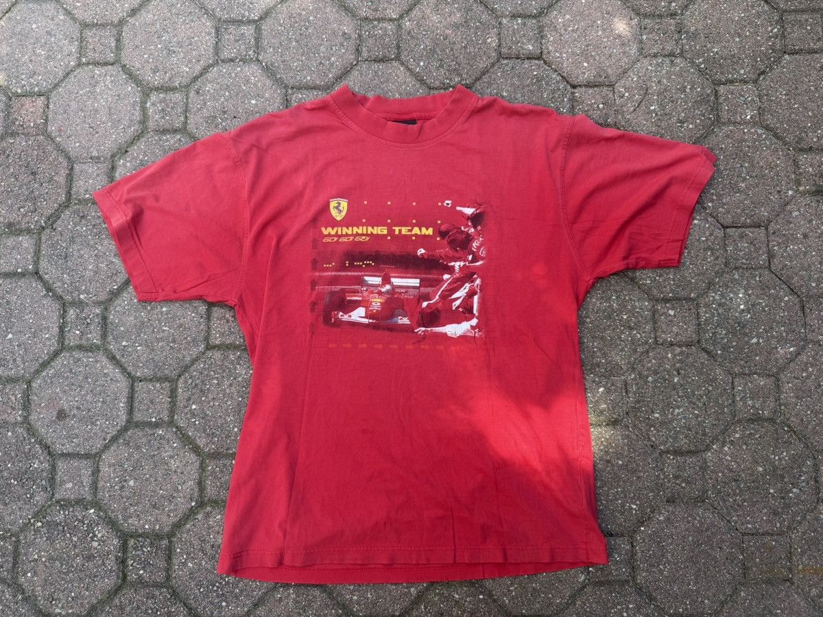 Ferrari Vintage 90s Ferrari Distressed Tee Italy SunFaded Size US L / EU 52-54 / 3 - 10 Thumbnail