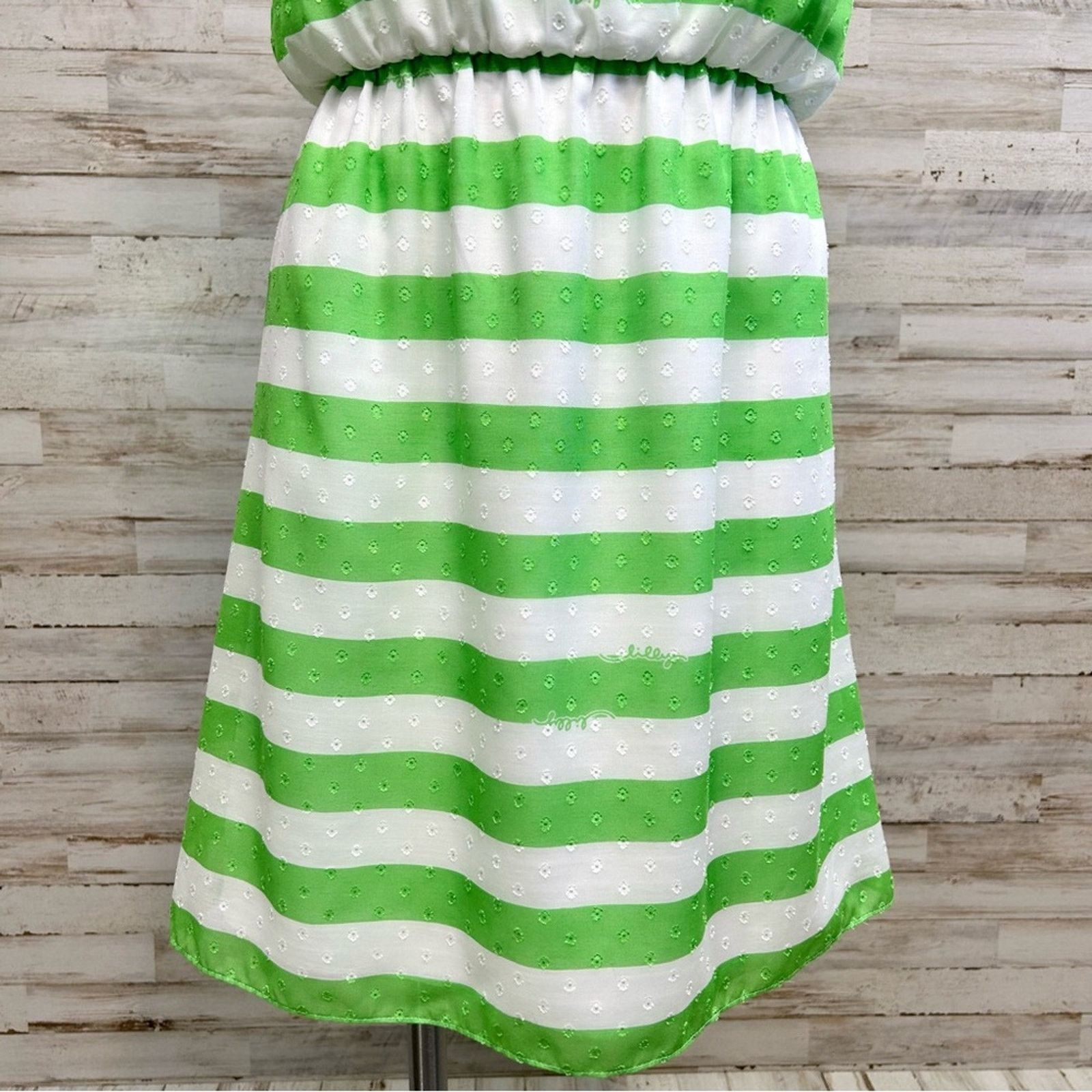 Lilly Pulitzer Lilly Pulitzer Danna Awning Green Striped Dress Ruffle XS Size XS / US 0-2 / IT 36-38 - 3 Thumbnail