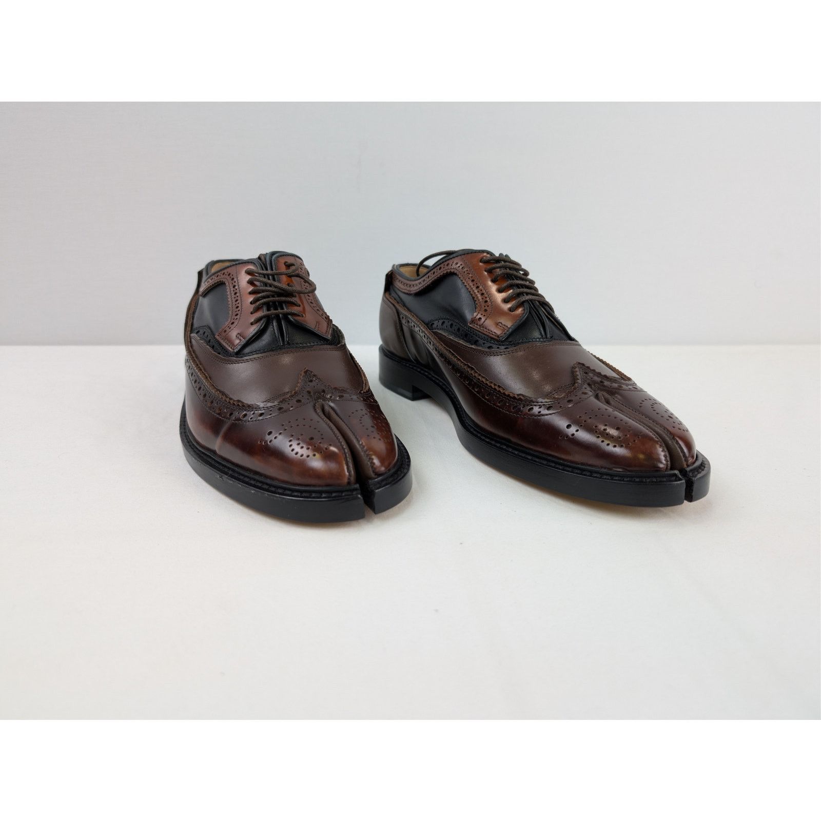 Maison Margiela o1rshd1 Tabi Leather Shoes Boots in Dark Brown Size US 12 / EU 45 - 5 Thumbnail