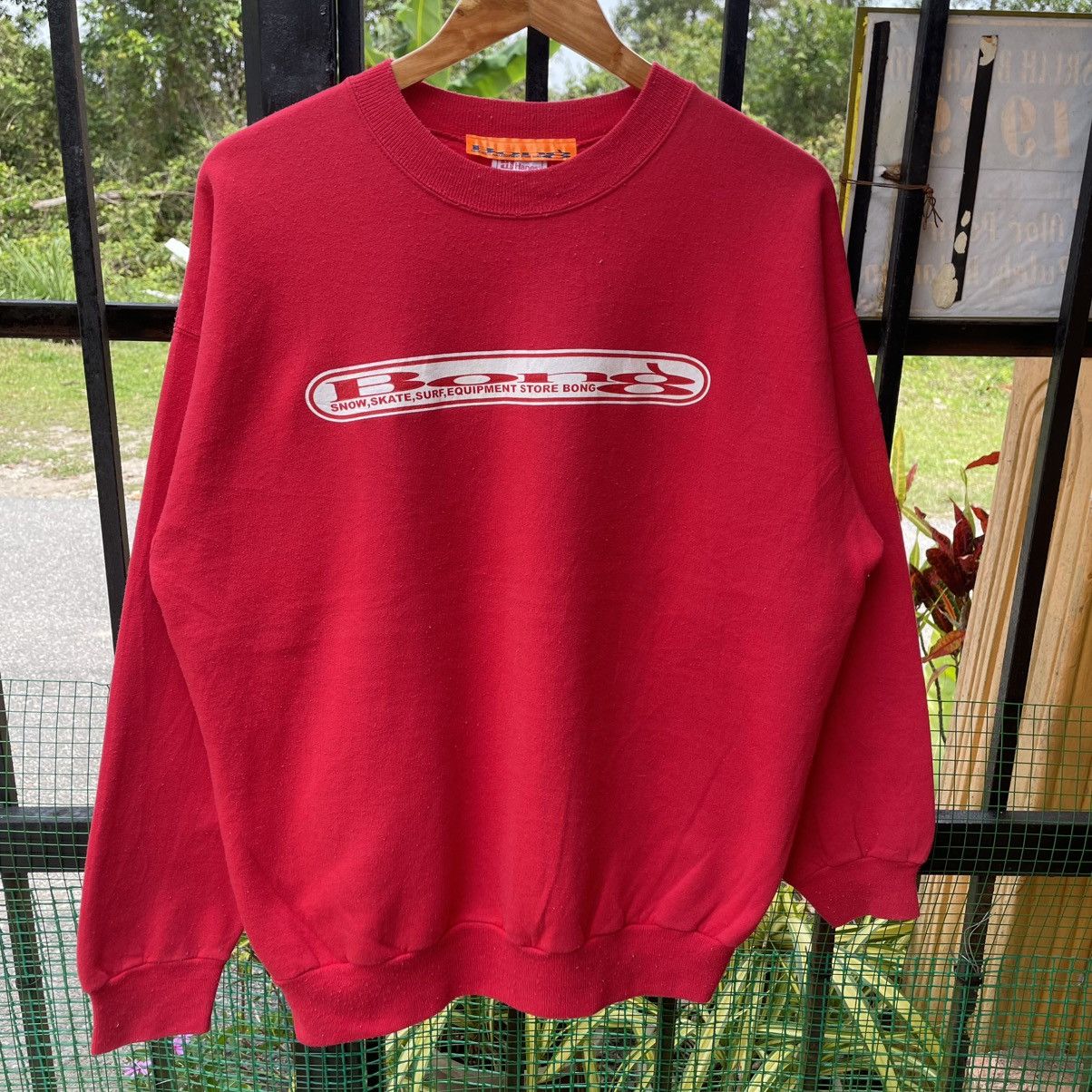 Vintage 🔥Vintage 90s Bong Big Center Box Logo Surf Skate Sweatshirts Size US M / EU 48-50 / 2 - 5 Thumbnail