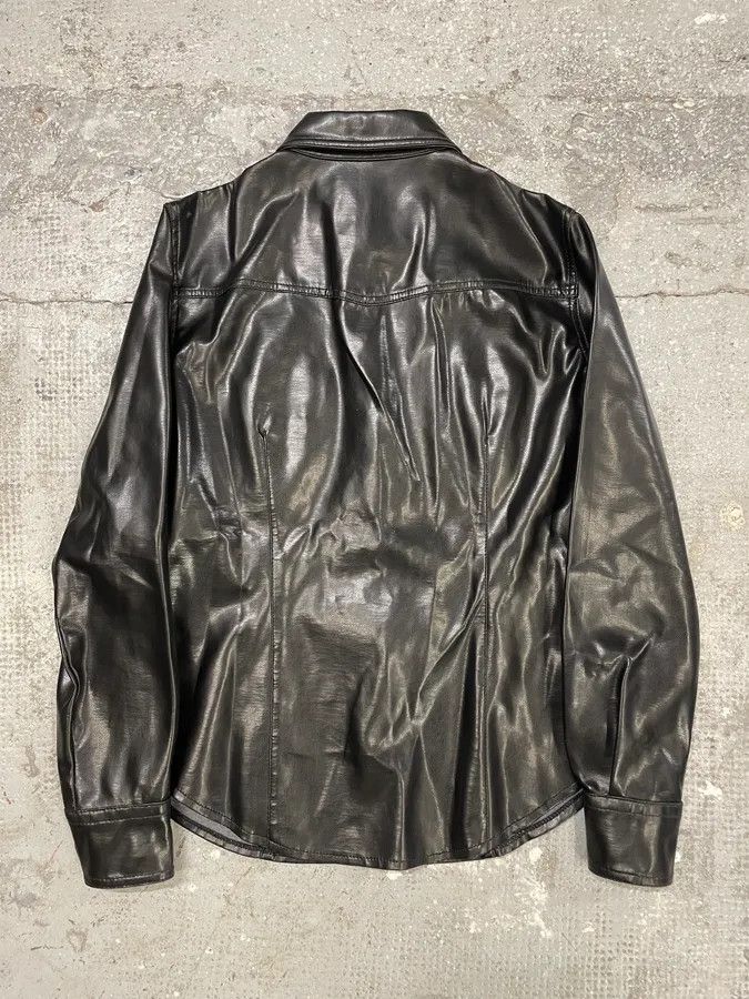 Designer × Moschino × Vintage Moschino Sleek Eco Leather Black Shirt Size S / US 4 / IT 40 - 4 Thumbnail