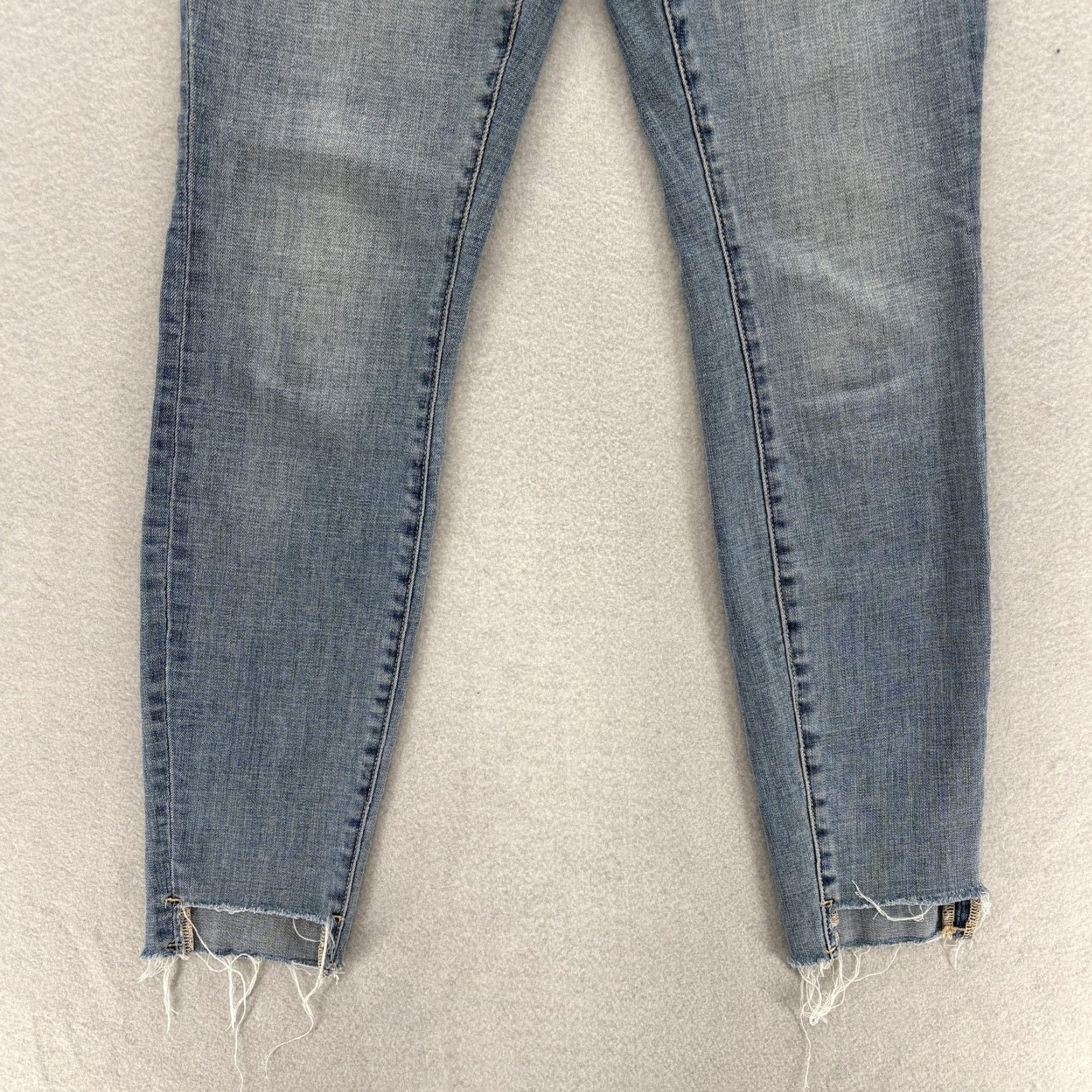 Good American Good American Jeans Womens 4 Skinny Blue Mid Rise Frayed Hem Stretch Denim Size 27" / US 4 / IT 40 - 3 Thumbnail