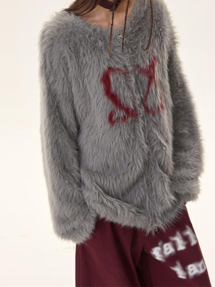 Japanese Brand × Vintage Fluffy Design Loose Street Cardigan Size S / US 4 / IT 40 - 2 Thumbnail