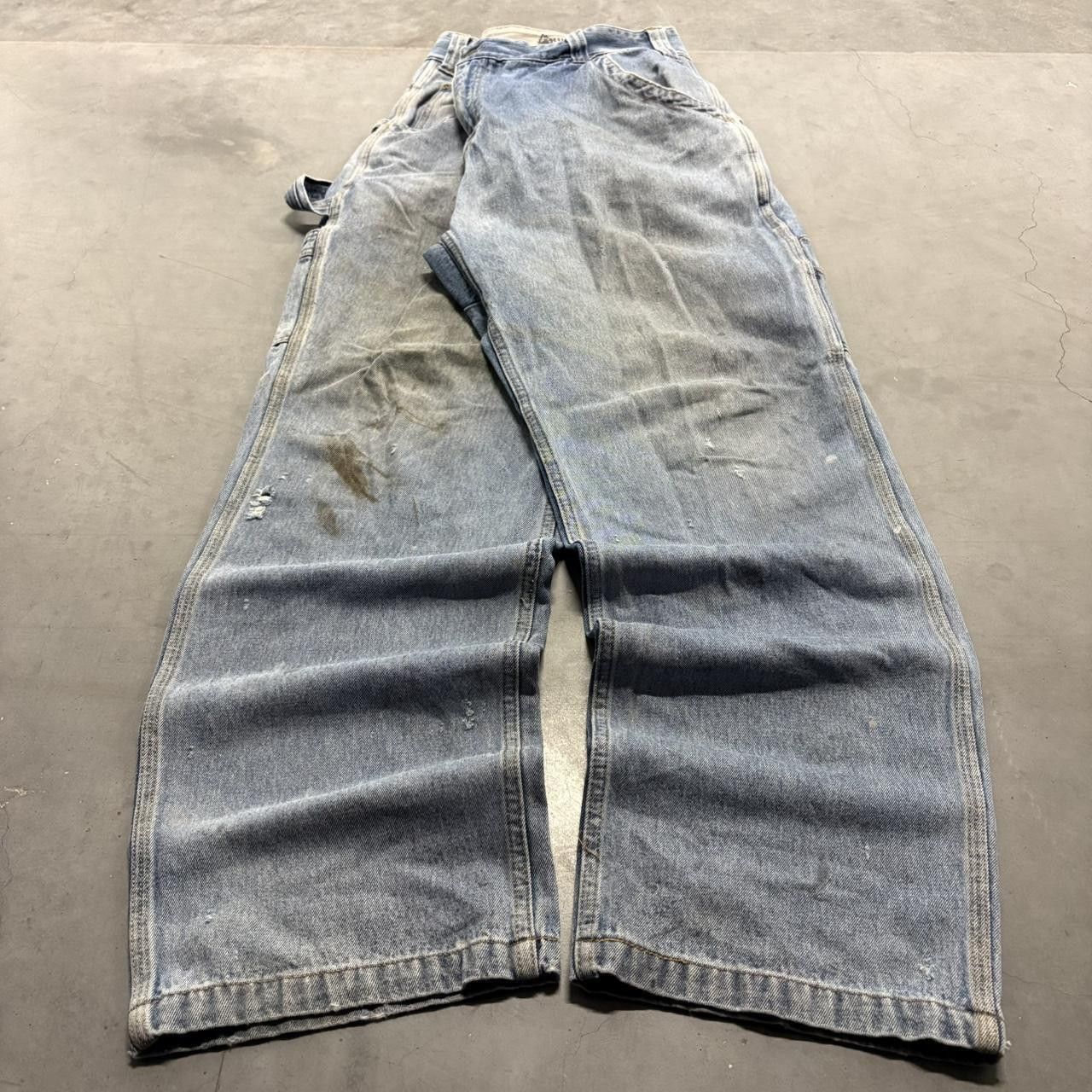 Vintage Crazy Vintage Y2K/2000s Baggy Workwear Carpenter Style Skater Medium Wash Denim Jeans! Size US 42 / EU 58 - 3 Thumbnail