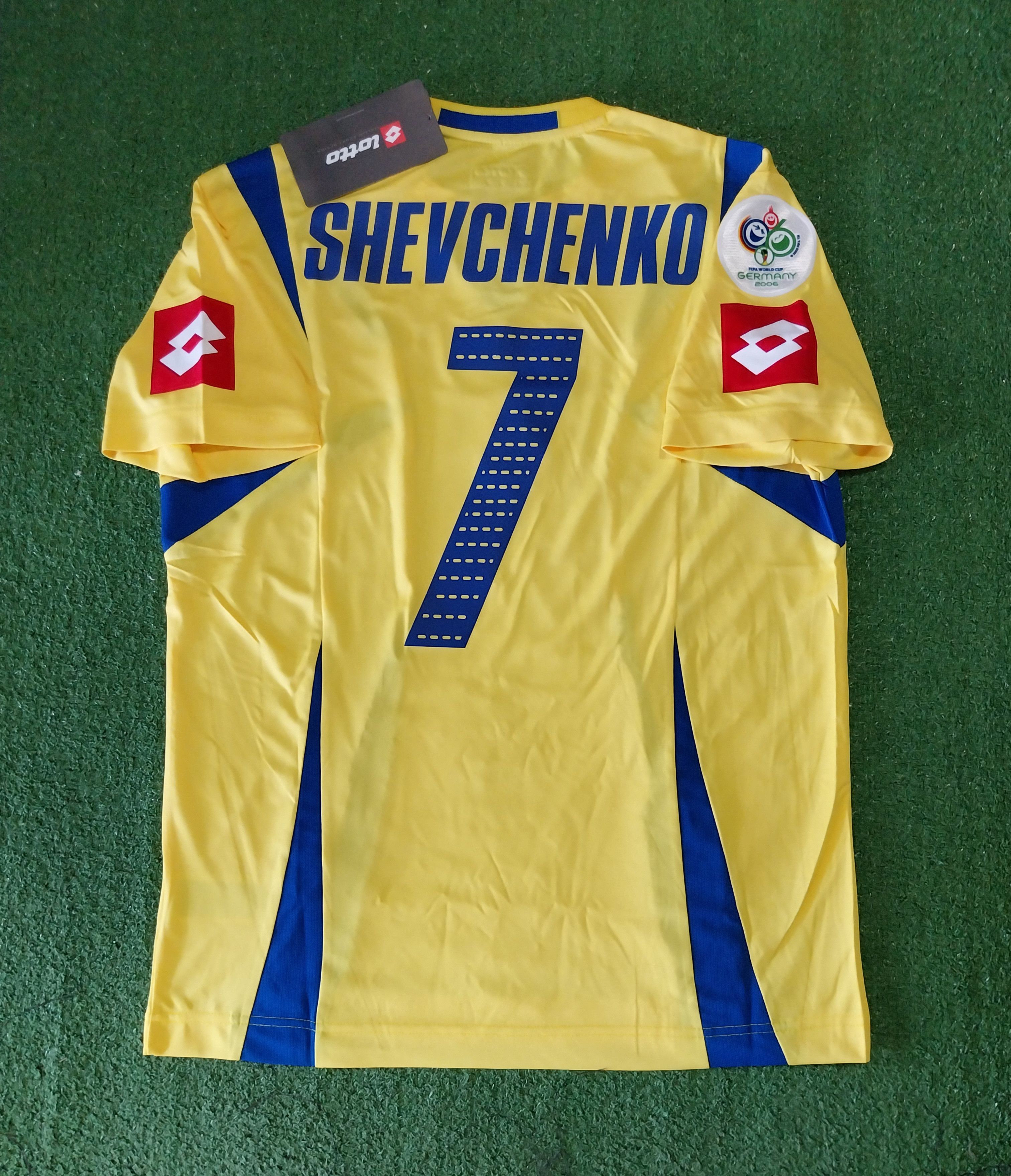 Lotto Sport Ukraine home 2006 andriy shevchenko jersey football Size US L / EU 52-54 / 3 - 2 Thumbnail
