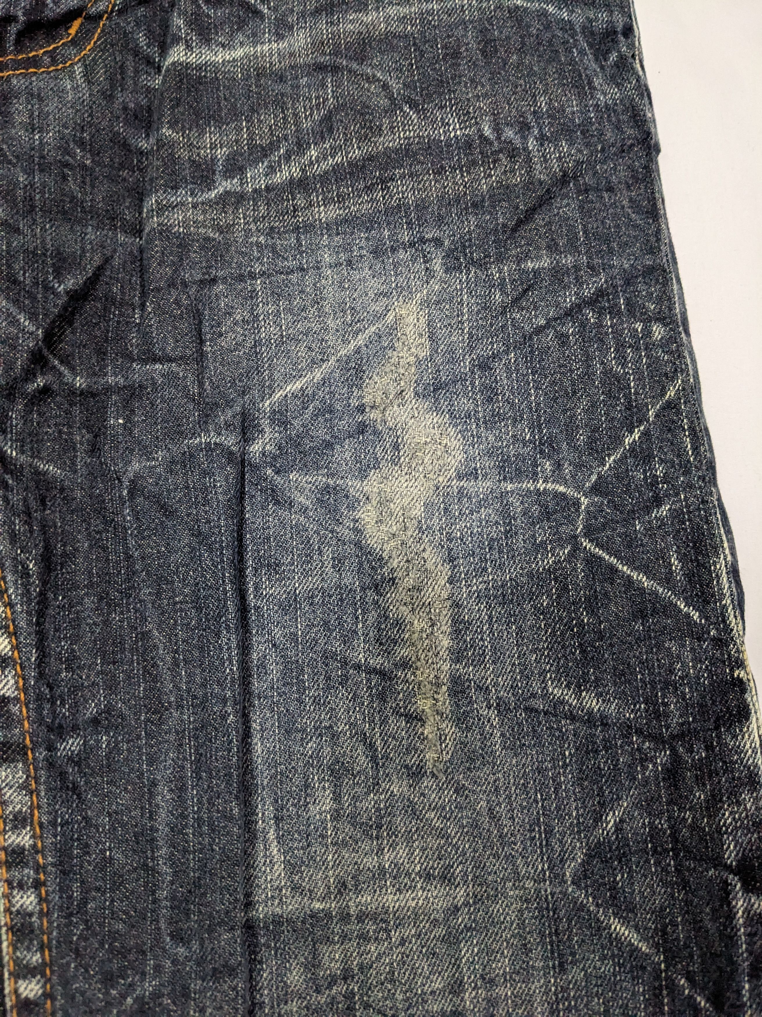 If Six Was Nine × Japanese Brand Unbrand Crazy Faded Pattern Washed Crease Denim Pants Size US 34 / EU 50 - 10 Thumbnail