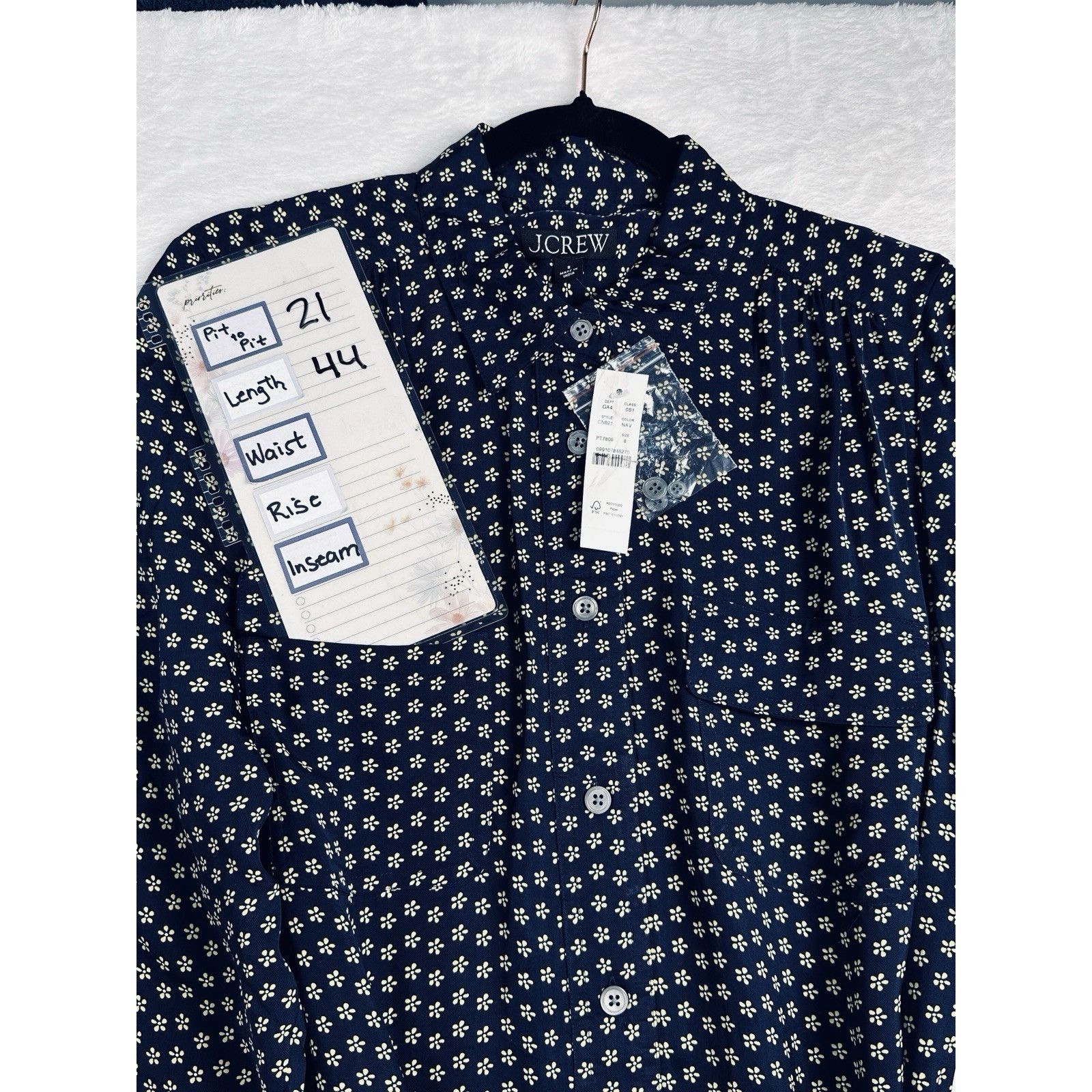 J.Crew J.Crew Tie-Waist Shirt-Dress In Daisy Floral Print Navy Sz 8 Size M / US 6-8 / IT 42-44 - 13 Thumbnail