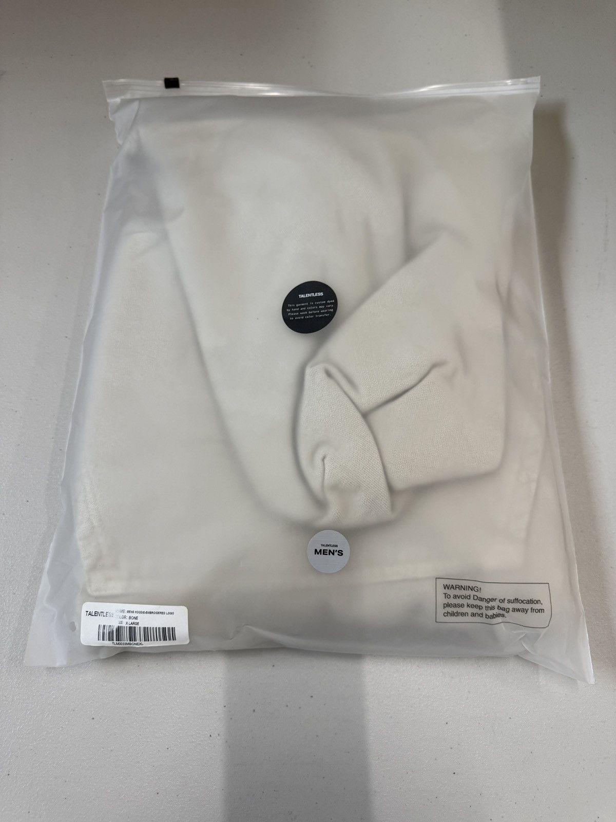 Talentless MENS HOODIE - CIRCLE LOGO EMBROIDERED (BONE) -NEW SIZE XL Size US XL / EU 56 / 4 - 7 Thumbnail