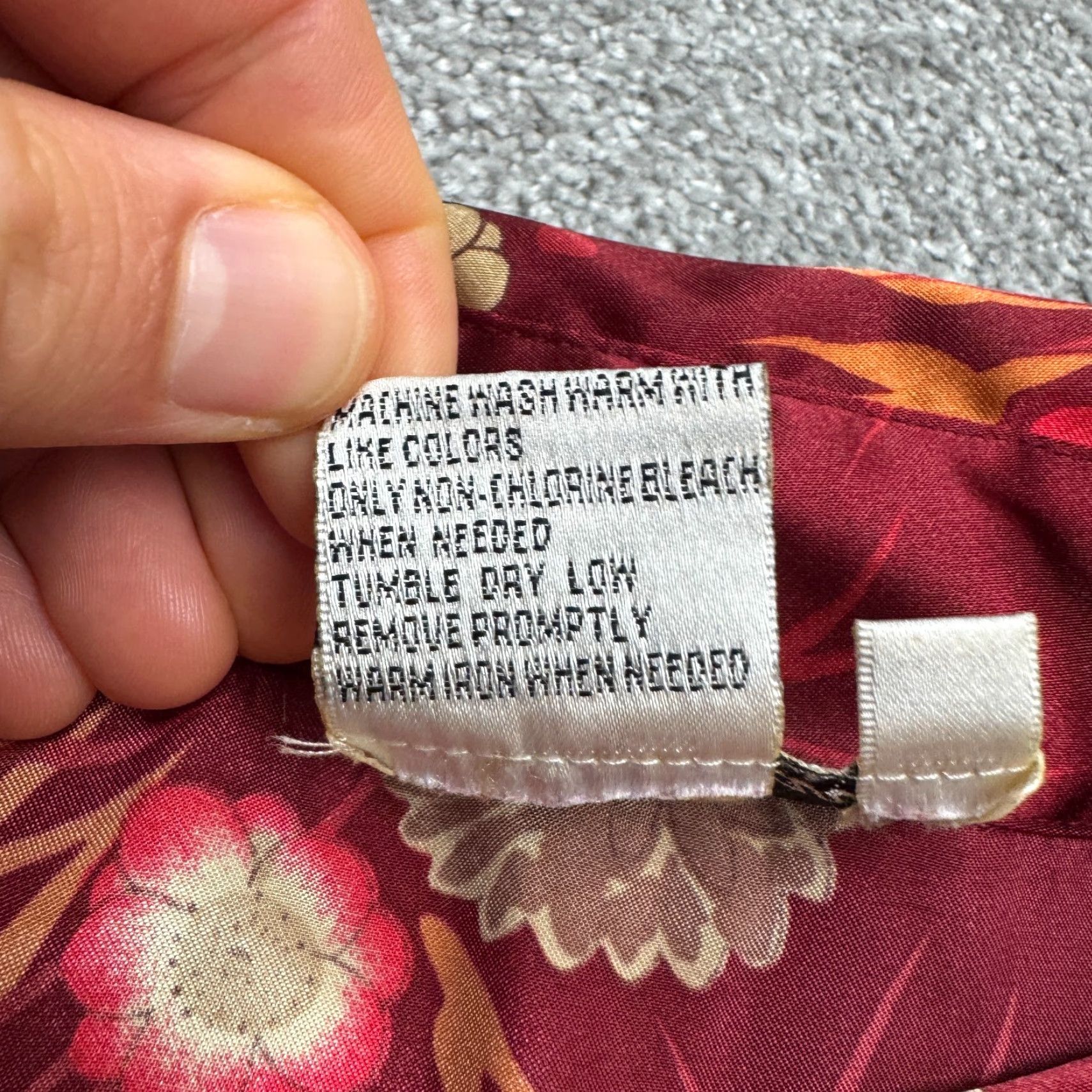 FRED VINTAGE Fred David Blouse Shirt Women XL Burgundy Red Floral Satin Button Down Top 90s Christmas Retro Floral Long Sleeve Ladies Regular Size XL / US 12-14 / IT 48-50 - 6 Thumbnail