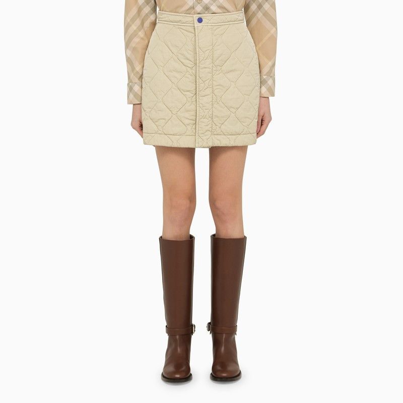 image of Burberry Beige Quilted Nylon Miniskirt, Women's (Size 26)