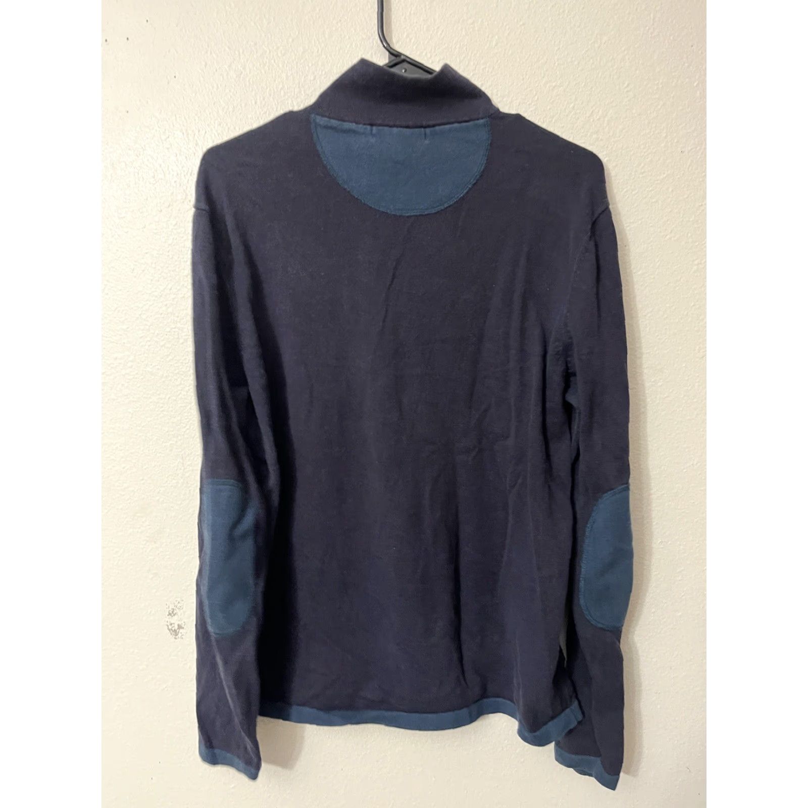 Kenneth Cole KENNETH COLE SWEATER Cardigan 100% Cotton Full Zip Textured Knit Mock Neck LARGE BLUE Men L Cardigan Mens Neck 90s Event Size US L / EU 52-54 / 3 - 3 Thumbnail