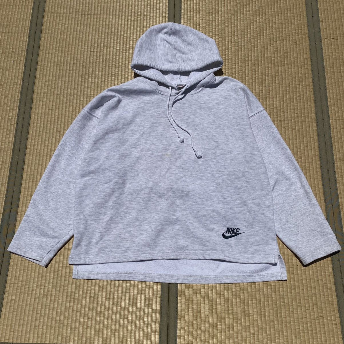 Japanese Brand × Nike × Vintage Vtg 80s Nike Baggy Embroidered Hoodie Made in USA GREY TAG Size US XL / EU 56 / 4 - 1 Thumbnail