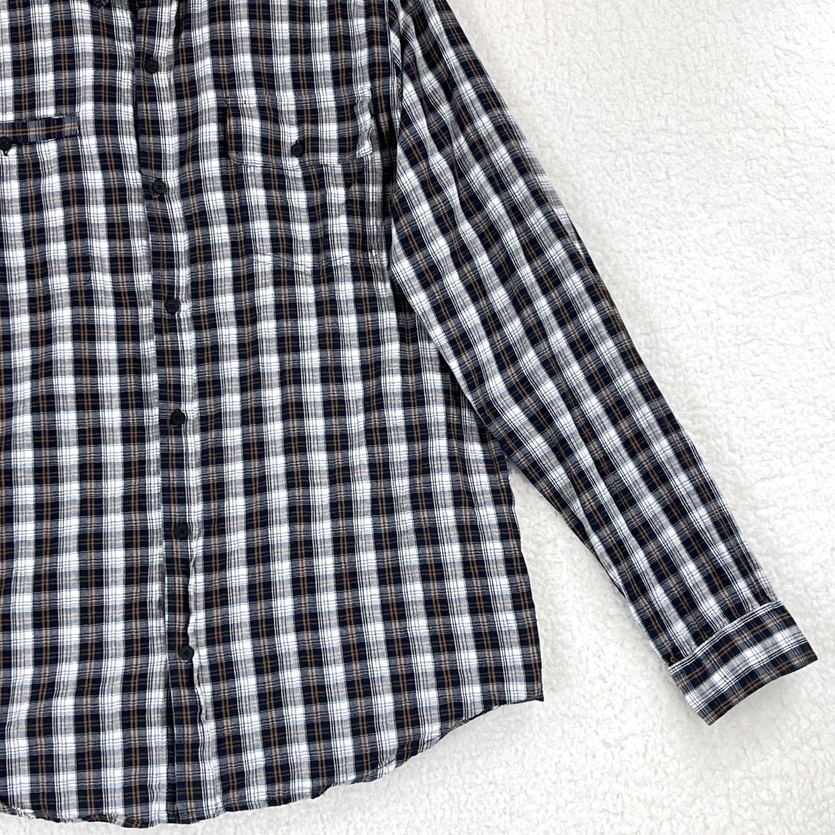 Vintage Comune Blue Plaid Button-Up Shirt Mens XL Long Sleeve 100% Cotton Casual Shirt Size US XL / EU 56 / 4 - 4 Thumbnail
