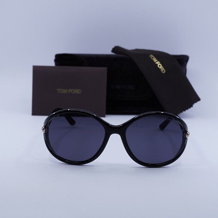 Tom Ford Tom Ford Melody FT1090 01A Sunglasses Shiny Black Geometric Size ONE SIZE - 10 Thumbnail