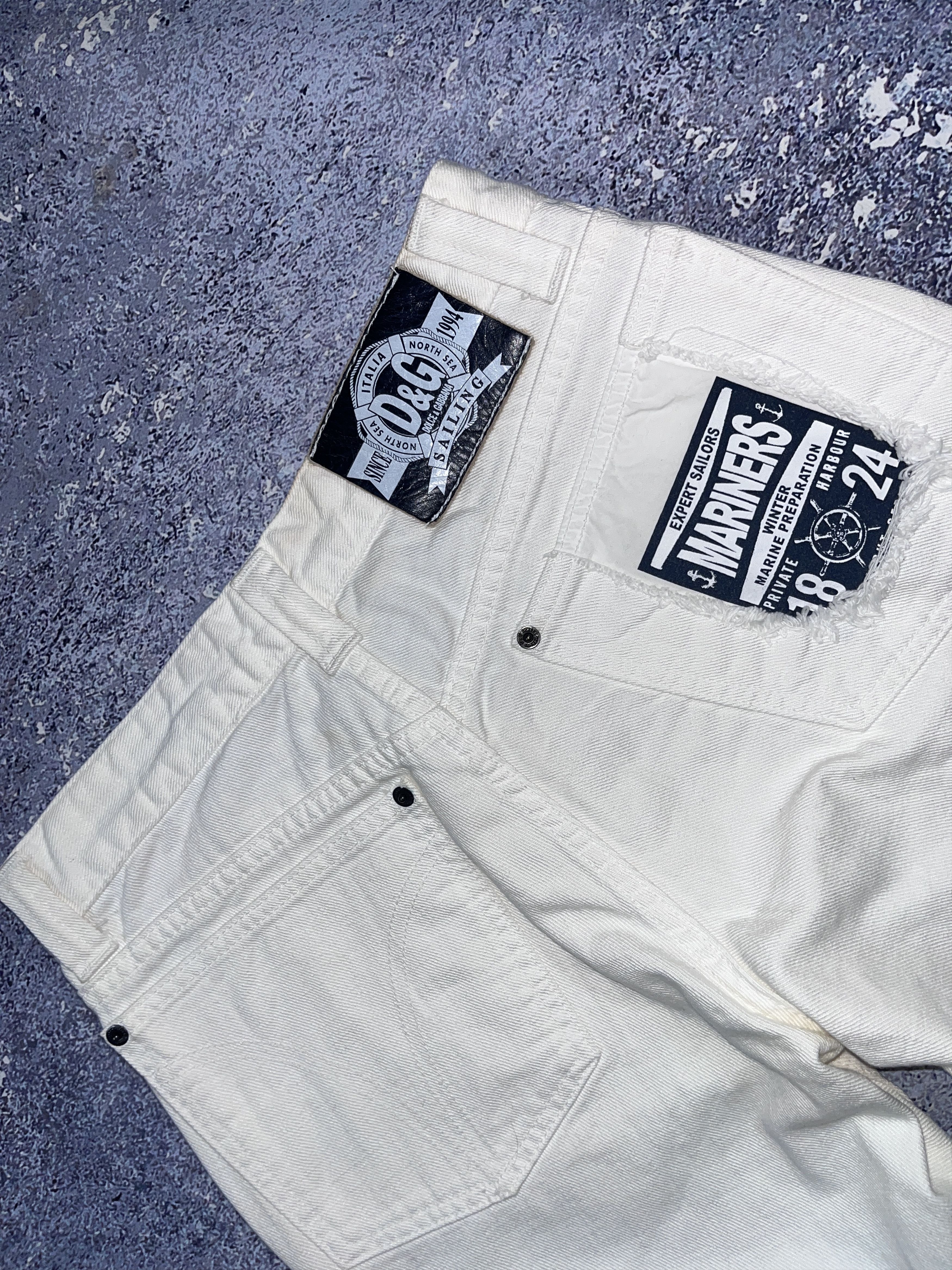 Dolce & Gabbana D&G Dolce Gabbana White Denim Pants Jeans Mariners Marine Size US 29 - 5 Thumbnail
