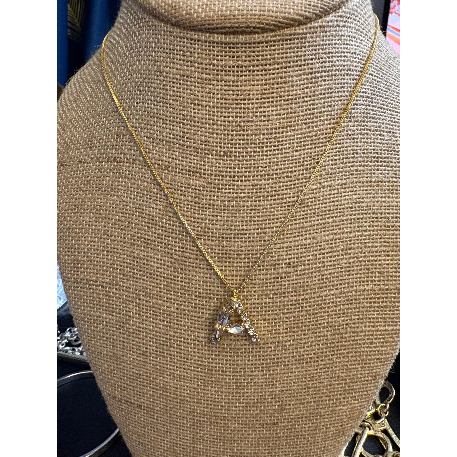 Other Vintage Sorrelli Gold Tone Rhinestone A Initial Necklace 16" Size ONE SIZE - 4 Thumbnail