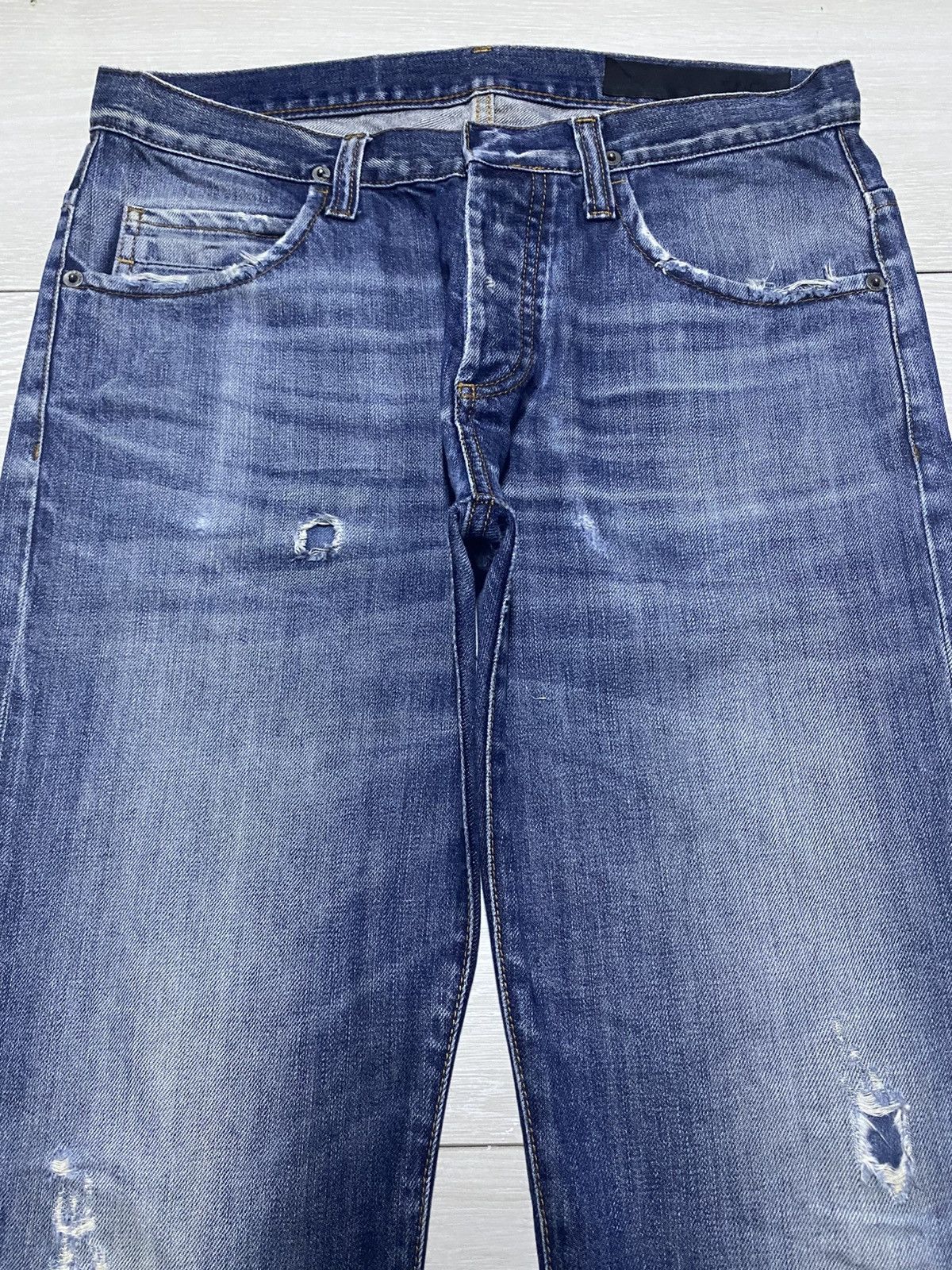 Ring Milano Vintage Ring Milano Blue Wash Distressed Skinny Jeans Size US 31 - 3 Thumbnail