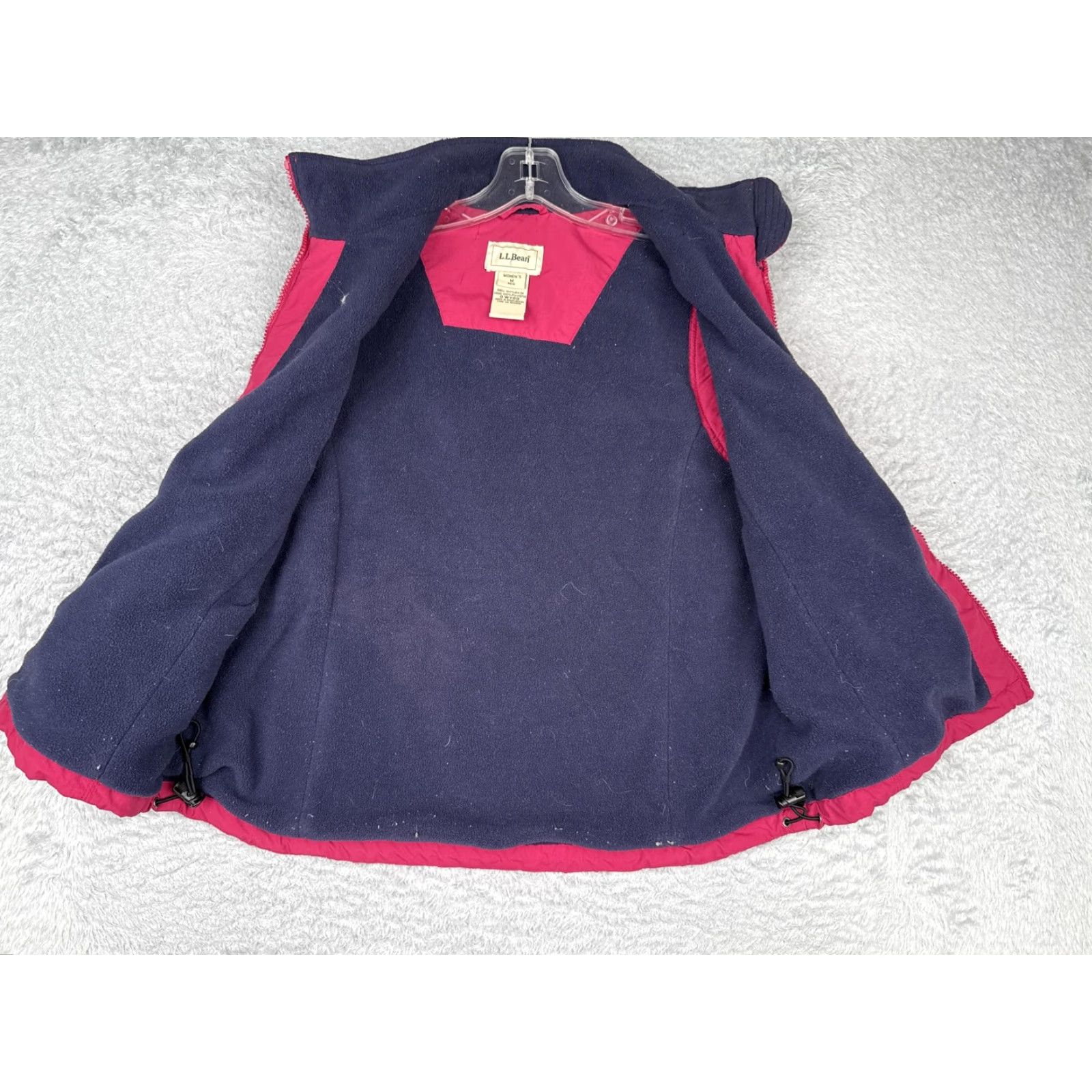 Vintage LL Bean Vest Womens Medium Raspberry Red Fleece Lined Nylon Zip Pockets Outdoor Size M / US 6-8 / IT 42-44 - 2 Thumbnail