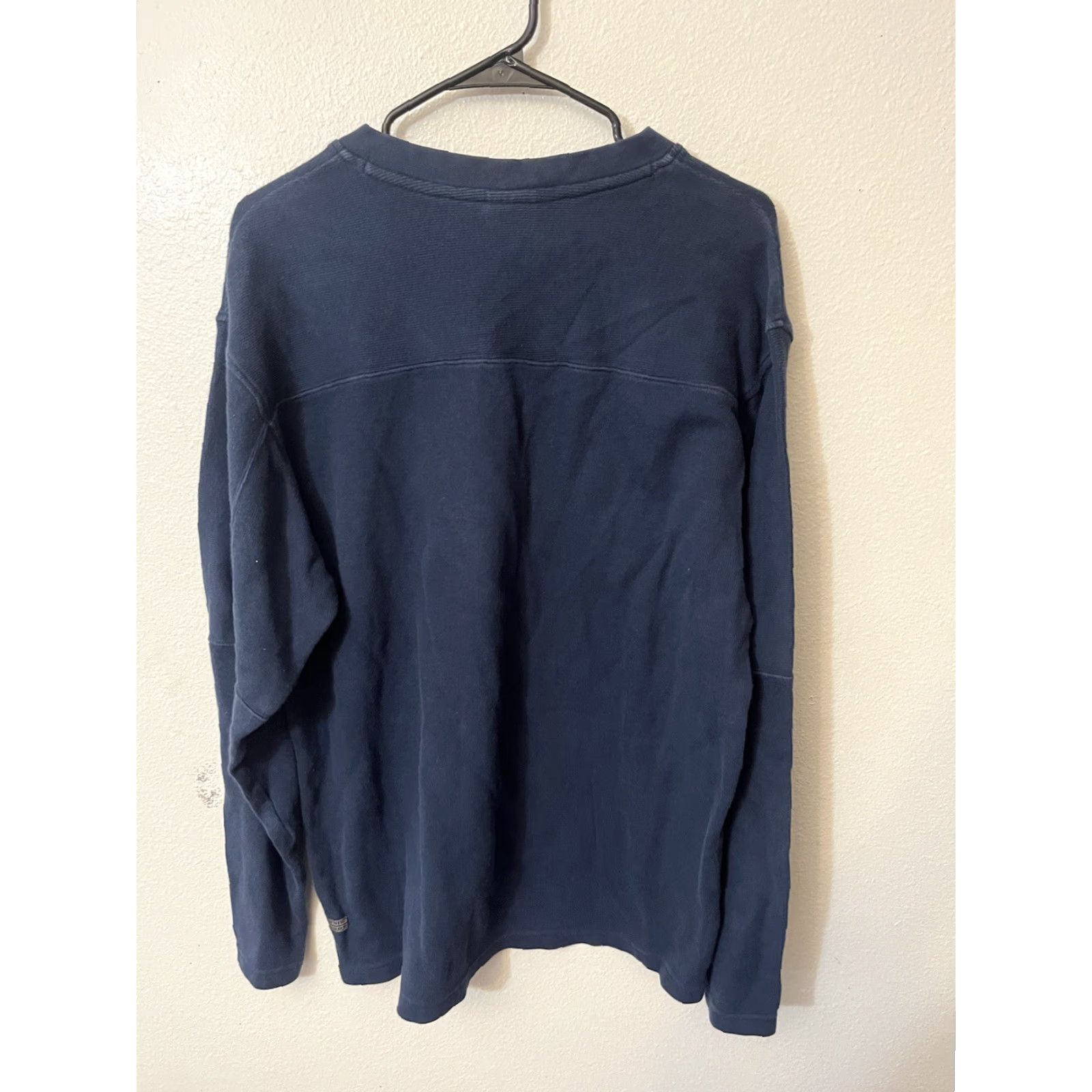 Vintage Columbia Men Sweater Pullover Knit V-Neck VTG Striped 80s 90s Navy Blue M Size US M / EU 48-50 / 2 - 2 Thumbnail